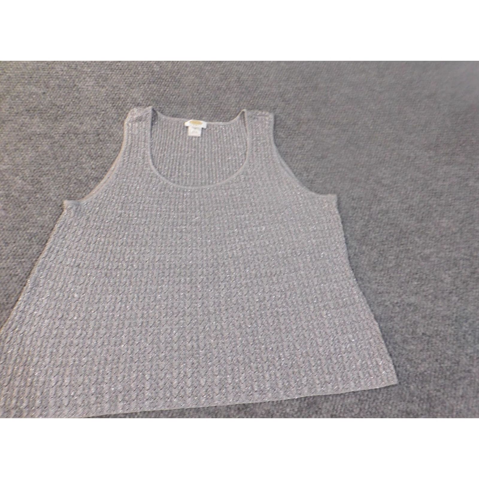 Talbots Talbots Sweater 3X Gray Sleeveless Knit Pullover Womens Lightweight Stretch Polyester Rayon Crew Neck Size XXL / US 16-18 / IT 52-54 - 2 Thumbnail