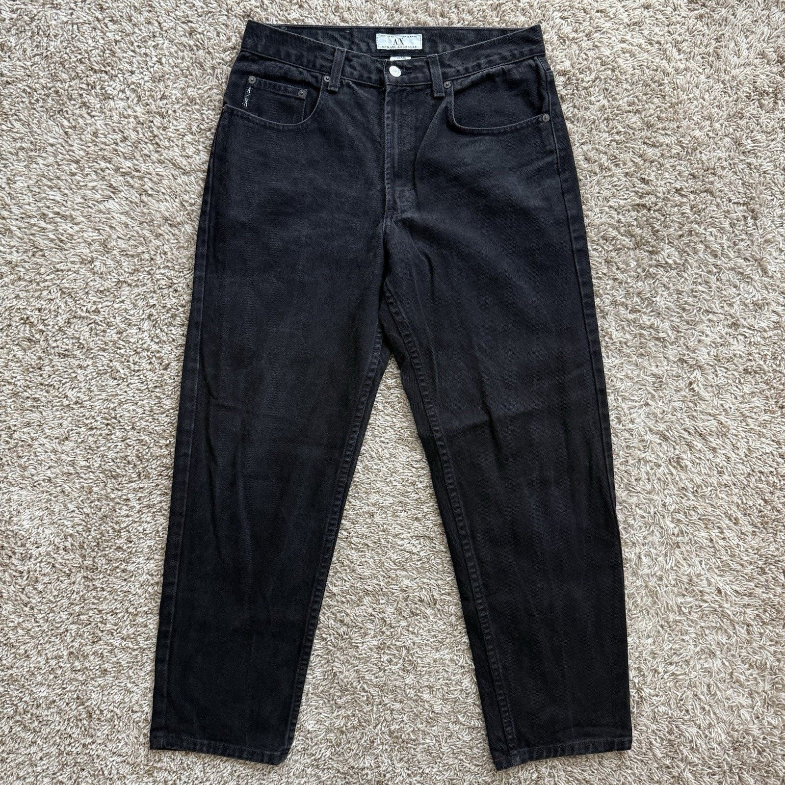 Armani Exchange × Vintage Vintage Armani Made In USA Black Denim Jeans Tapered Pants Size US 30 / EU 46 - 1 Thumbnail