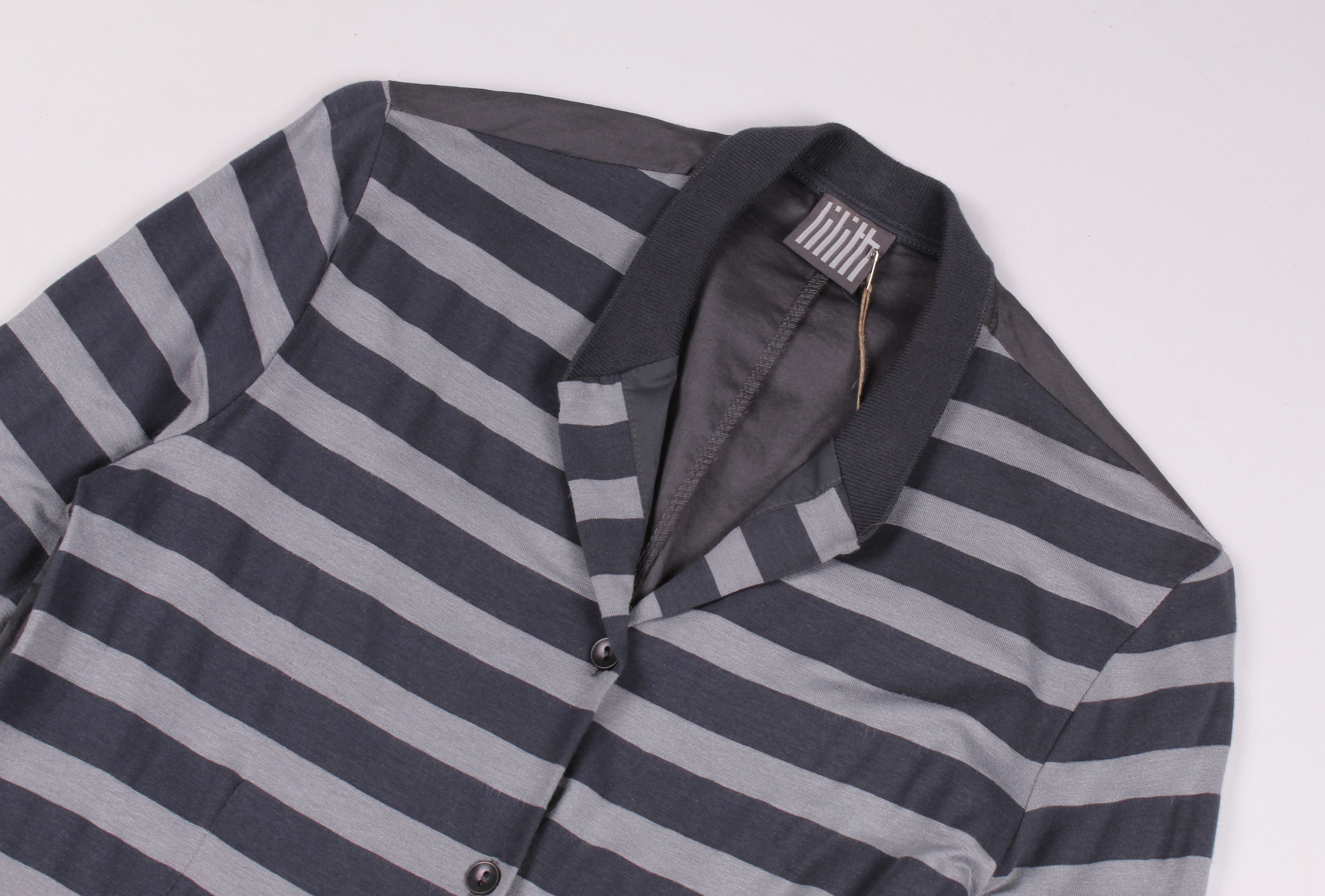 Other Lilith Paris Striped Gray Long Sleeve Blazer Size S / US 4 / IT 40 - 2 Thumbnail