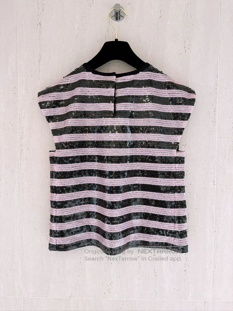 Chanel Chanel 22C Early Spring Vacation Full Sequin Striped Vest Size XXS / US 00 / IT 34 - 2 Thumbnail