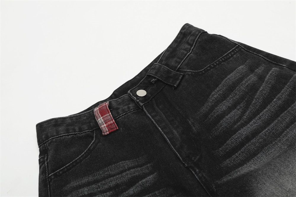 Japanese Brand × Jean Men's loose trendy plaid patch embroidery washed jeans y2k Size US 32 / EU 48 - 3 Thumbnail