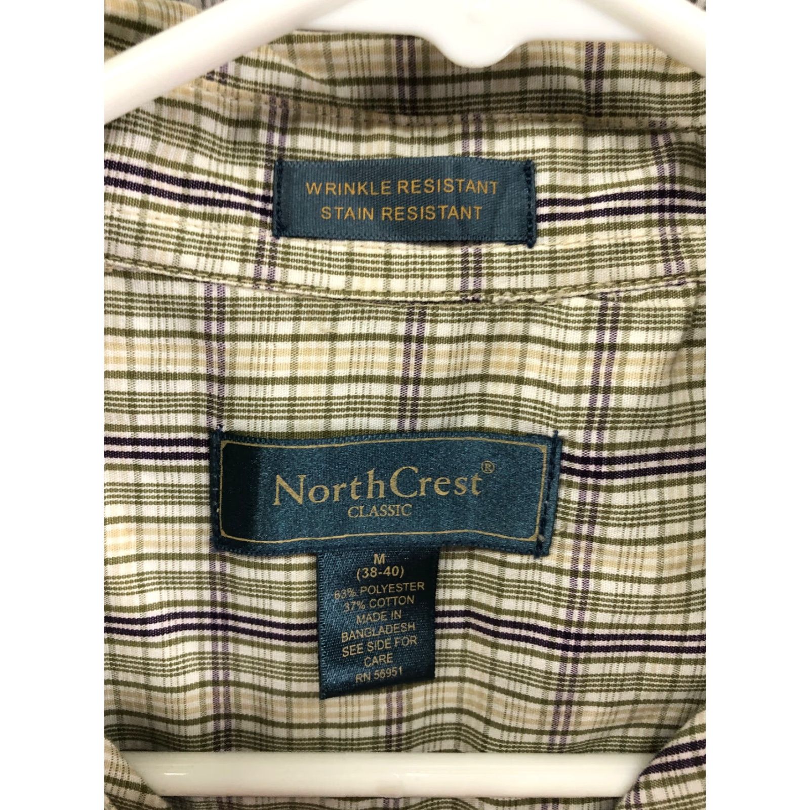 Vintage Northcrest Beige Plaid Short Sleeve Button-Down Shirt Mens M Size US M / EU 48-50 / 2 - 4 Thumbnail