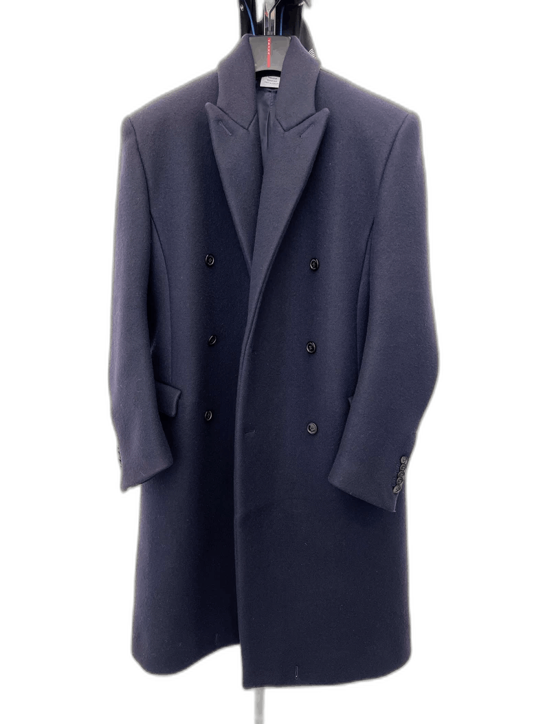 Vetements vetements navy wool coat with logo embroidery Size US S / EU 44-46 / 1 - 1 Thumbnail