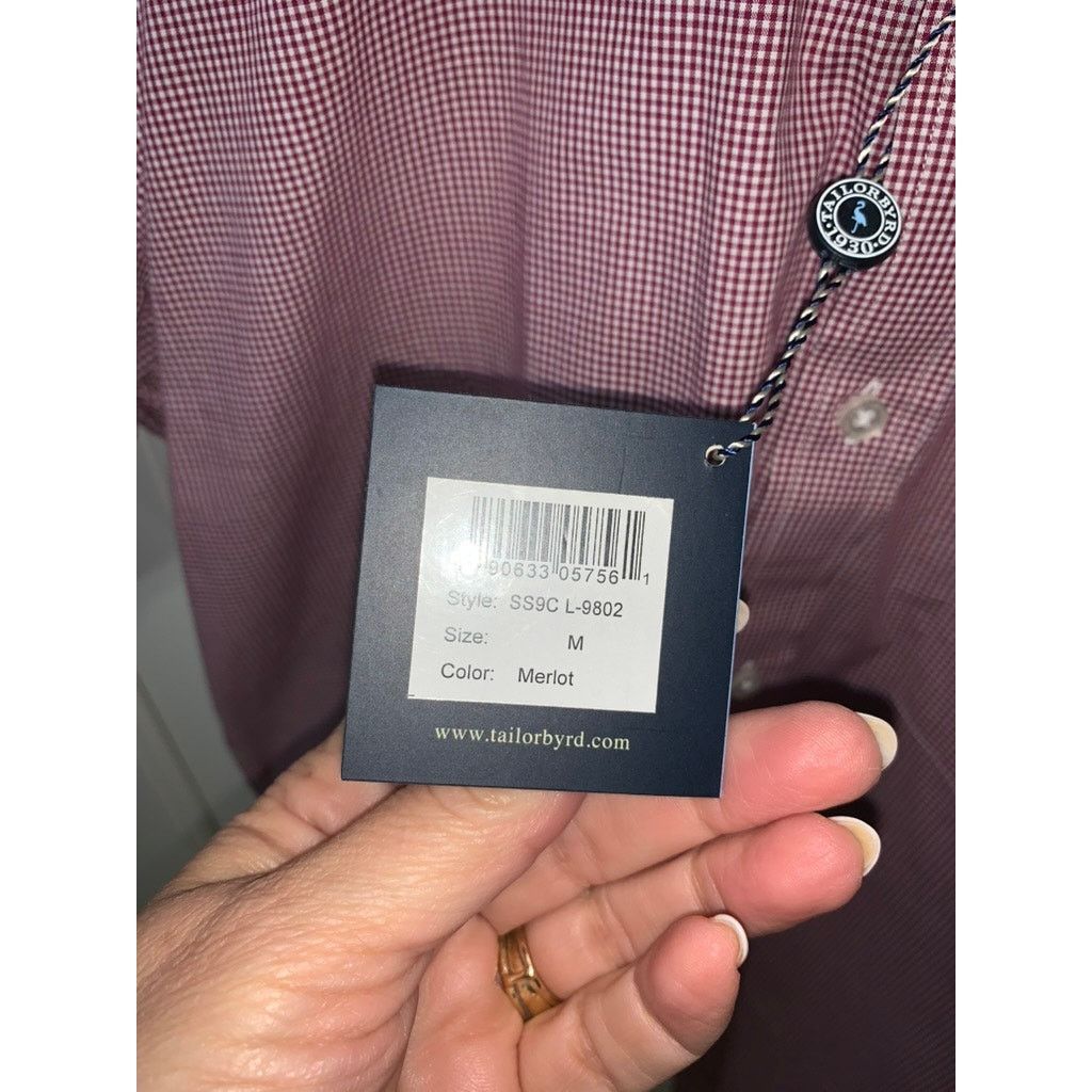 Tailorbyrd NWT TAILORBYRD Collection Mens Medium Red Check Short Sleeve Size US M / EU 48-50 / 2 - 3 Thumbnail