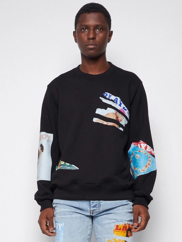 Amiri o1gr1nt1124 Playboy Bunny Magazine Crewneck Sweatshirt Black Size US XL / EU 56 / 4 - 3 Thumbnail
