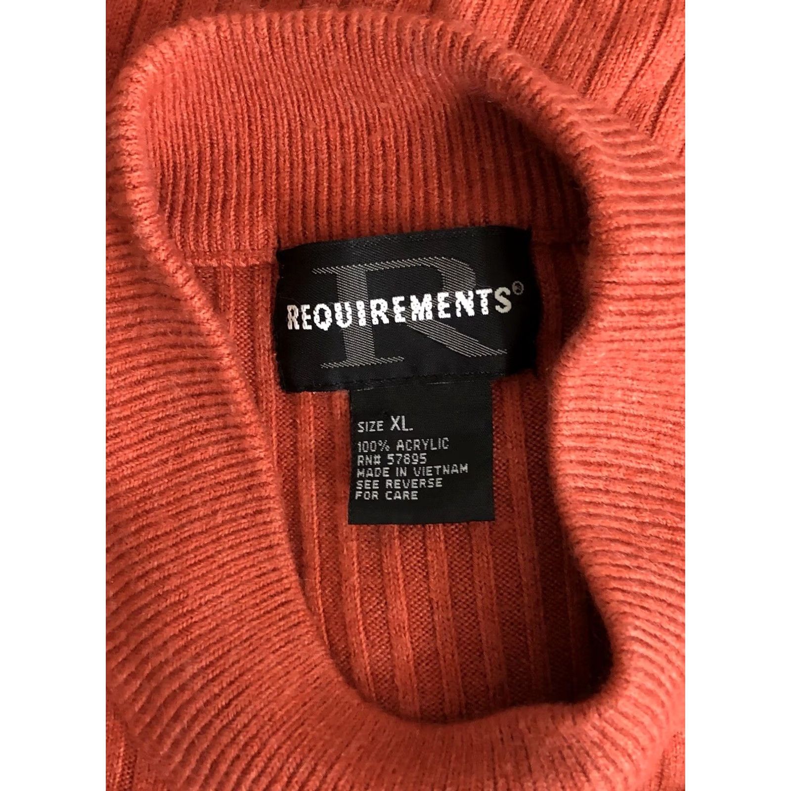 Vintage Vintage Requirements MockNeck Top XL Orange Ribbed Knit Short Sleeve Y2K Preppy Size XL / US 12-14 / IT 48-50 - 4 Thumbnail