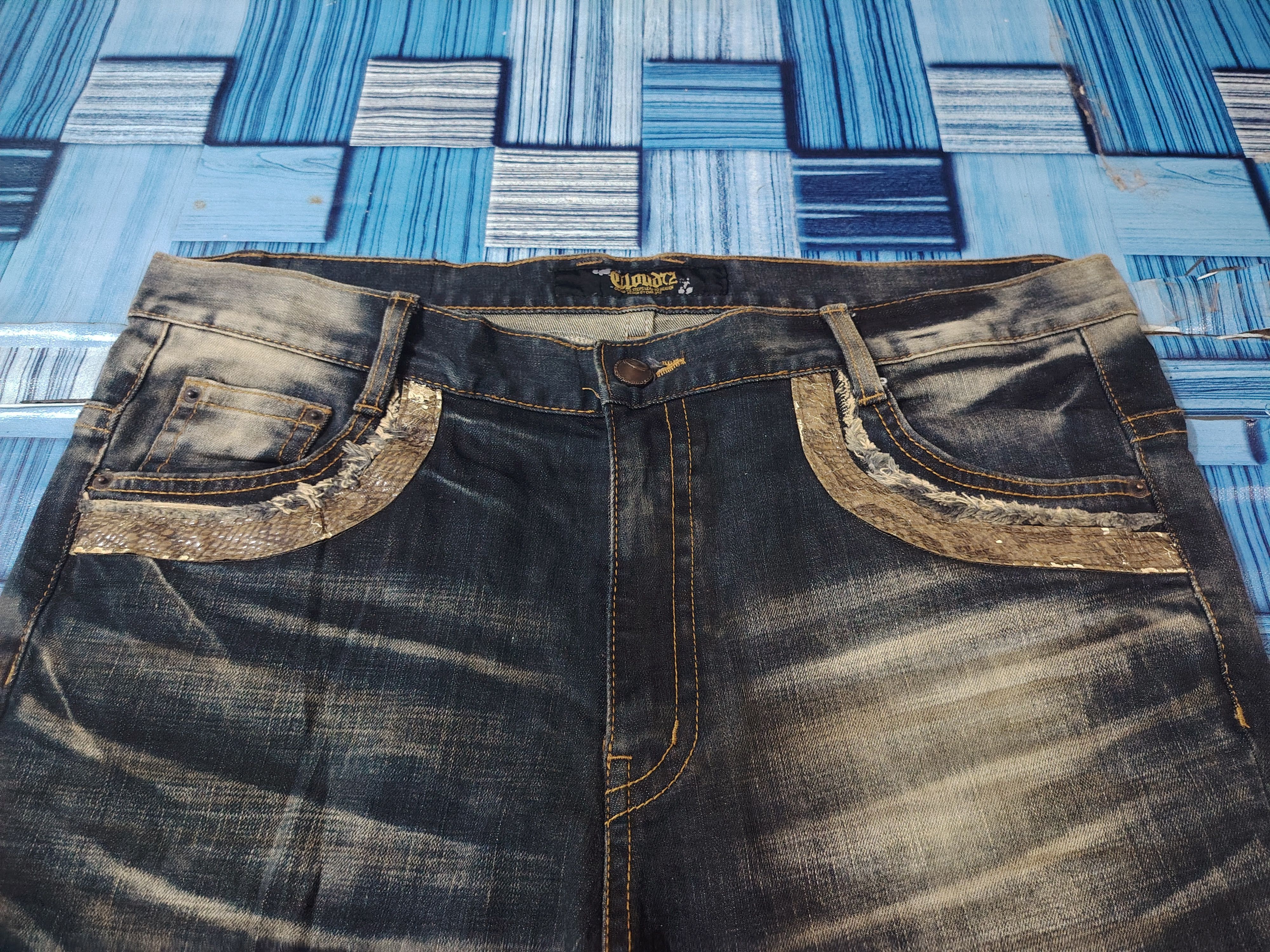 Rock Revival Japanese Cloud72 Denim Distressed Flared Jeans Cross Pocket Size US 40 / EU 56 - 7 Thumbnail