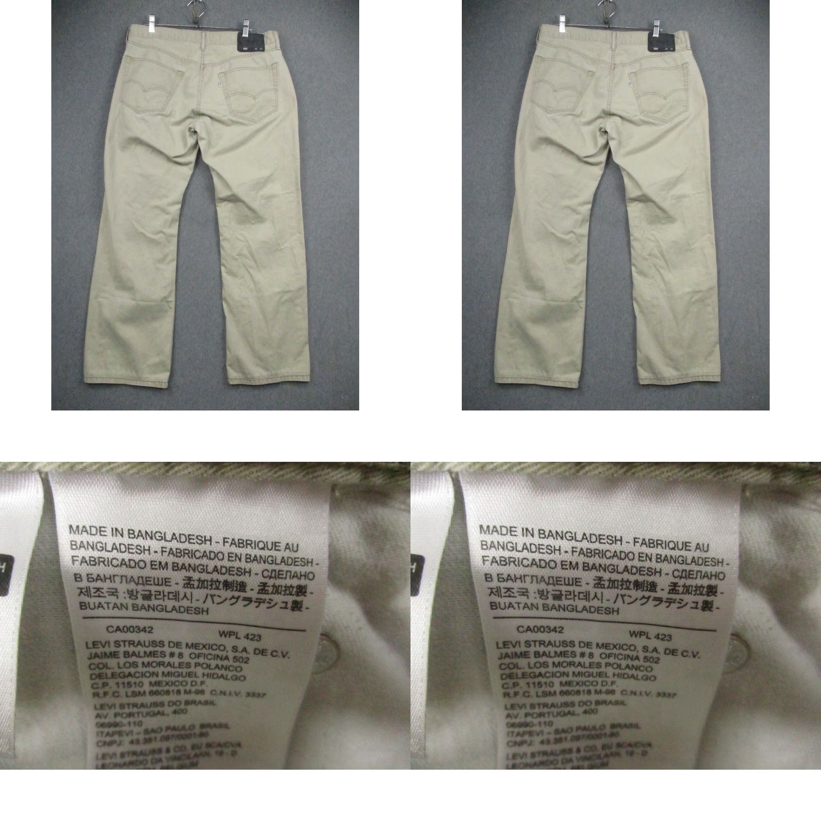 Levi's Levis 559 Jeans Mens 34x32 Khaki Straight Leg Relaxed Fit 100% Cotton Pants Size US 34 / EU 50 - 10 Thumbnail