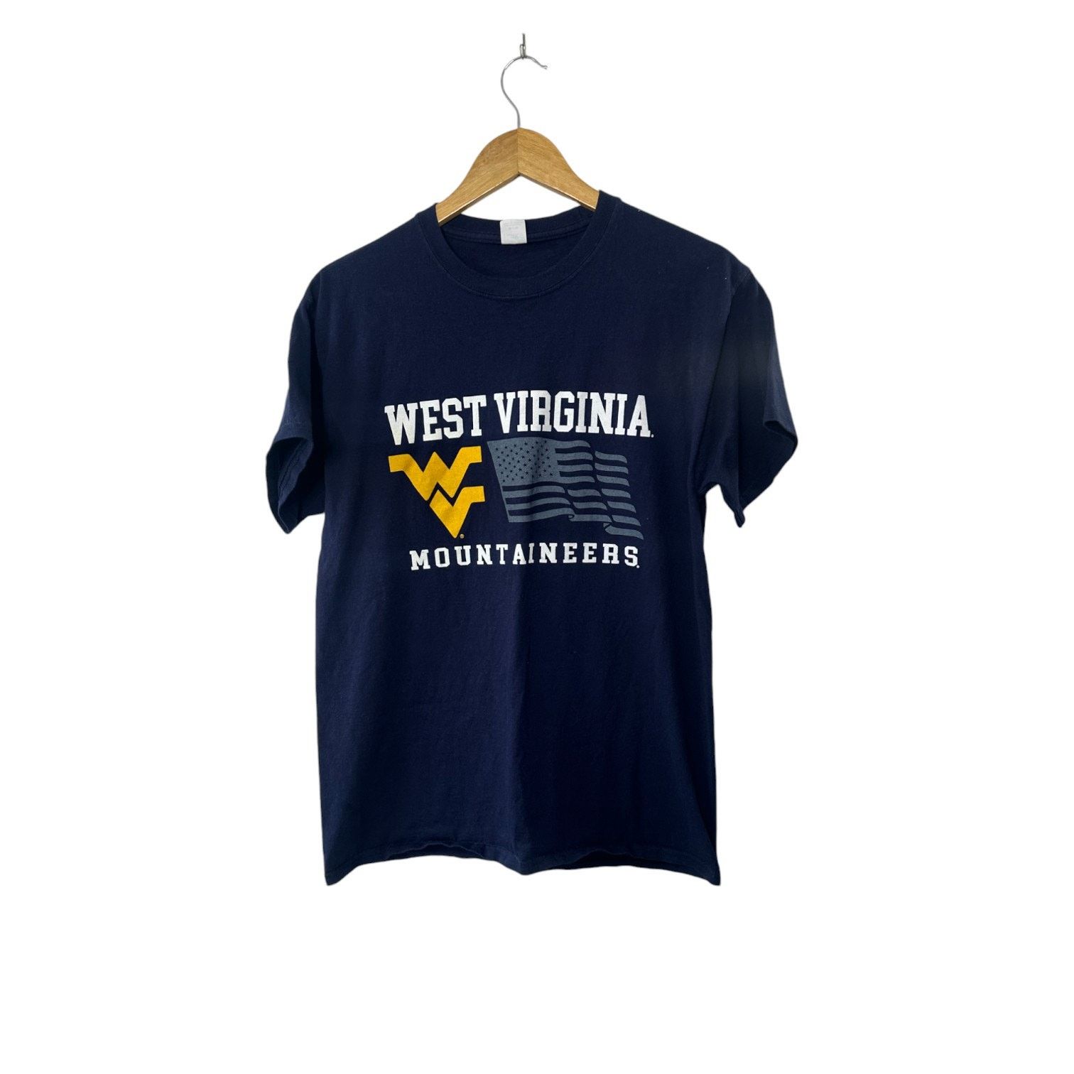 Hanes West Virginia Mountaineers Navy Crewneck T-Shirt Men's M Size US M / EU 48-50 / 2 - 1 Thumbnail