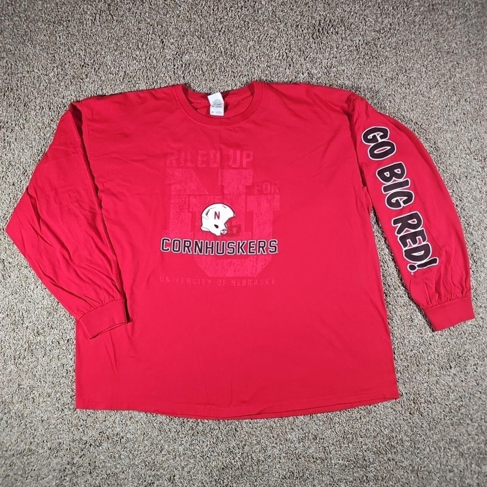 Fruit Of The Loom Go Big Red Riled Up NU Nebraska Cornhuskers Shirt 3XL Size US XXL / EU 58 / 5 - 1 Thumbnail