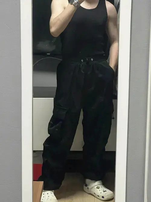 Japanese Brand Cargo Pants Multi-pocket With Elastic Size US 32 / EU 48 - 4 Thumbnail