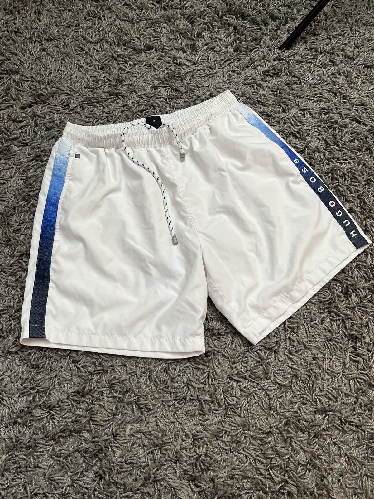 Hugo Boss Hugo Boss Seabream Logo Swim Shorts White Size US 32 / EU 48 - 1 Thumbnail
