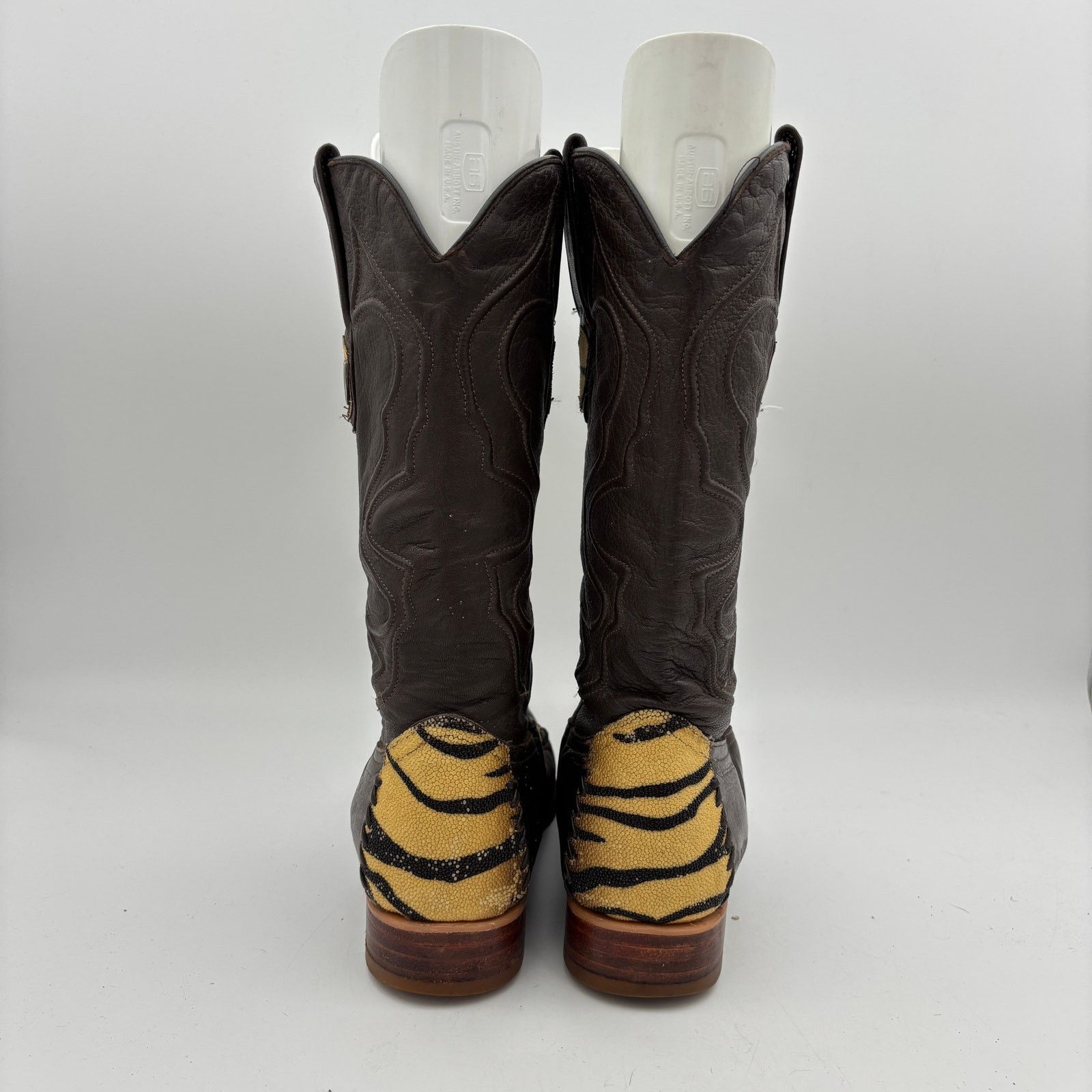 Vintage Wild West Genuine Stingray Single Stone Leather Boots 10.5EE Size US 10.5 / EU 43-44 - 4 Thumbnail