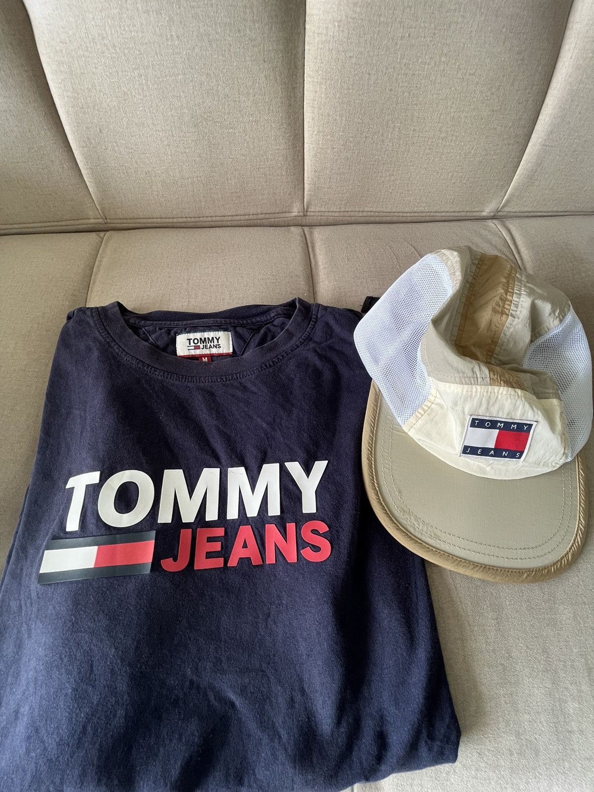 Tommy Jeans 🧢 Tommy Jeans Nylon Tech Cap – Beige / White – OS Size ONE SIZE - 1 Thumbnail