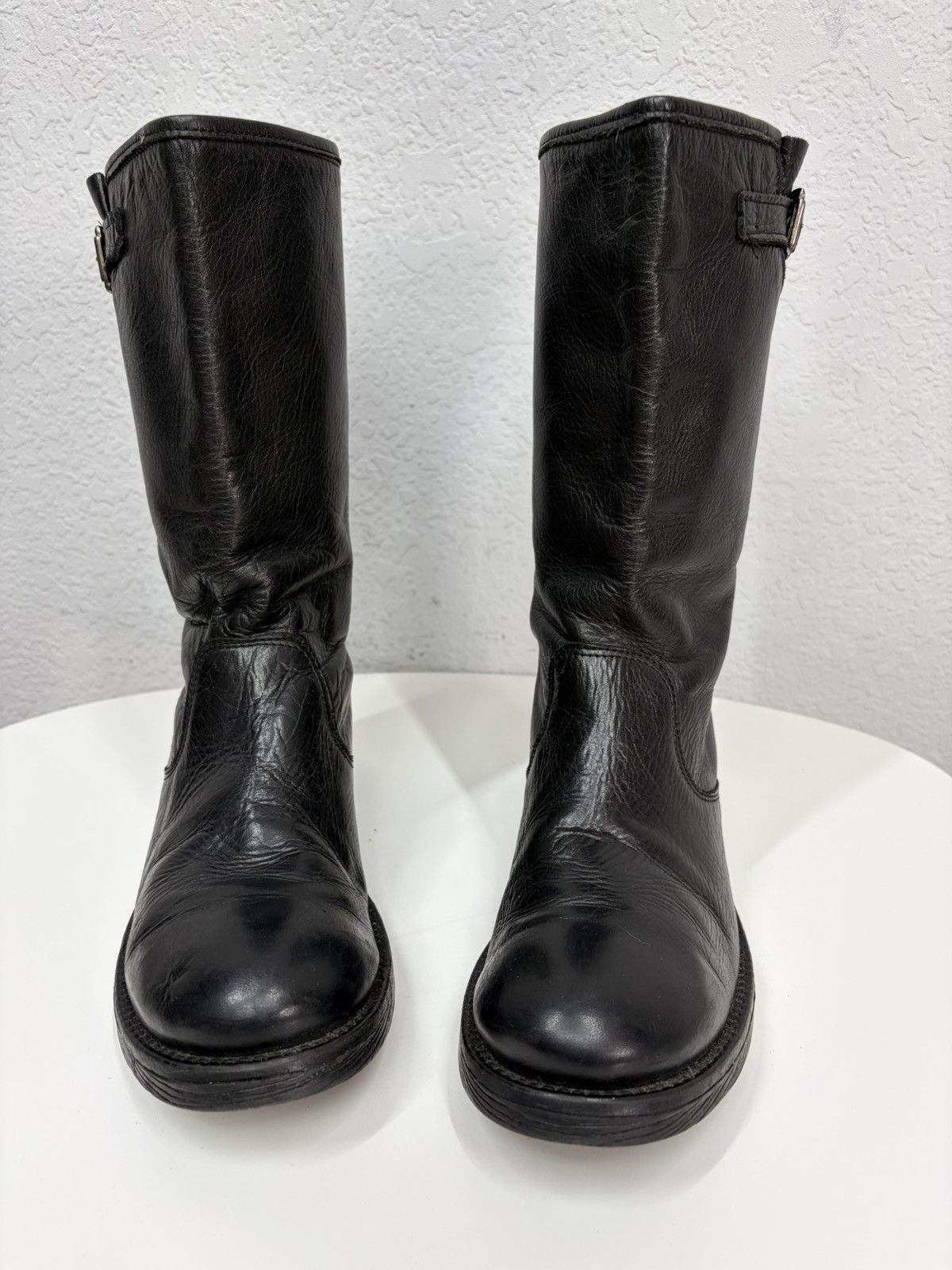 If Six Was Nine Double Buckle Black Moto Boots Red Wing Frye Guidi Inspired Size US 8 / EU 41 - 8 Thumbnail