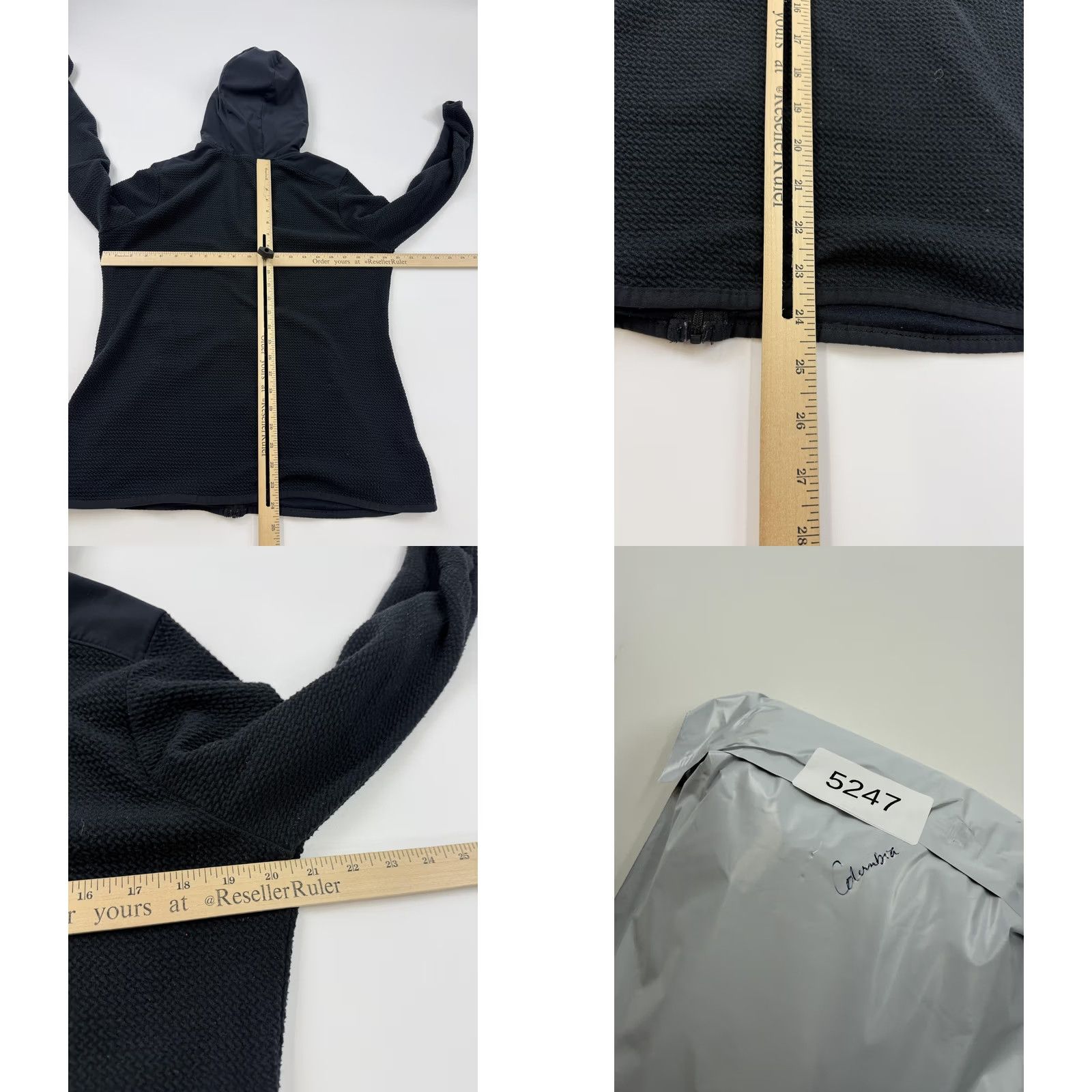 Vintage Columbia Jacket Womens XL Black Textured Fleece Hooded Full Zip Pockets Stretch Size XL / US 12-14 / IT 48-50 - 8 Thumbnail