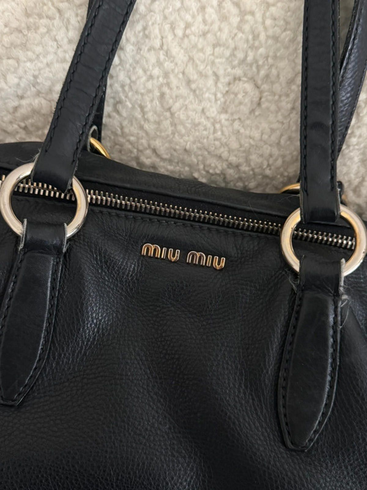 Miu Miu Miu Miu black leather tote bag Size ONE SIZE - 4 Thumbnail