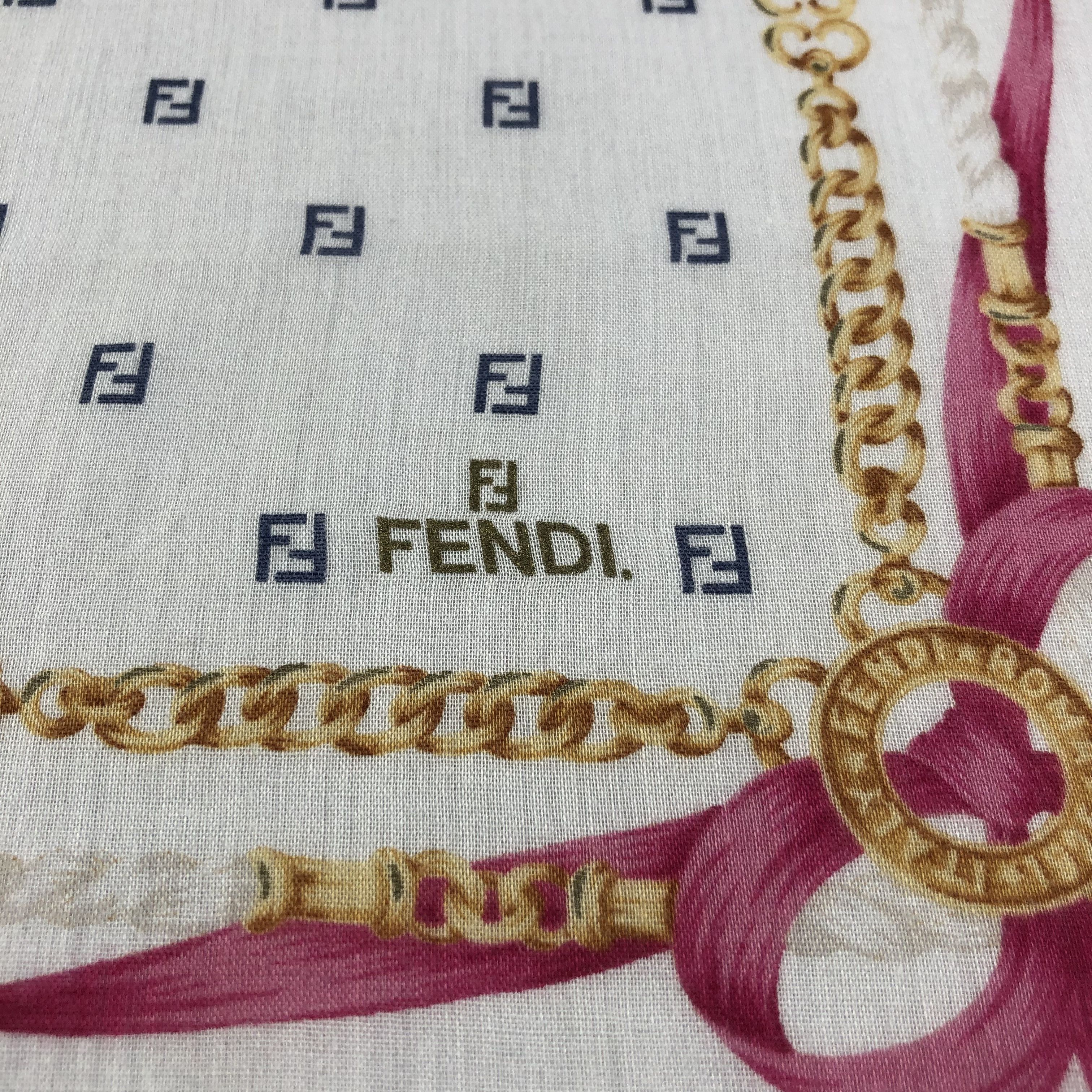 Vintage Fendi Monogram FF Handkerchief Neckerchief Bandana H1664 Size ONE SIZE - 4 Thumbnail
