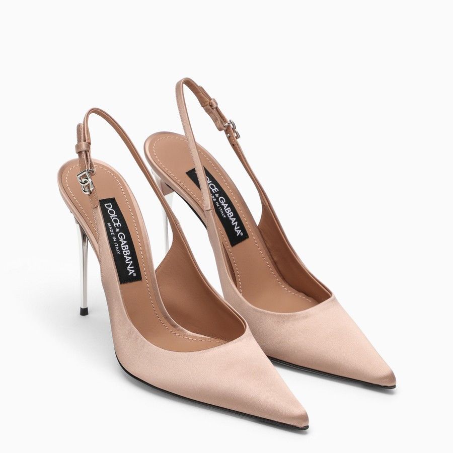 Dolce & Gabbana o1d2blof0824 Logo Slingback in Beige Size US 7 / IT 37 - 2 Thumbnail