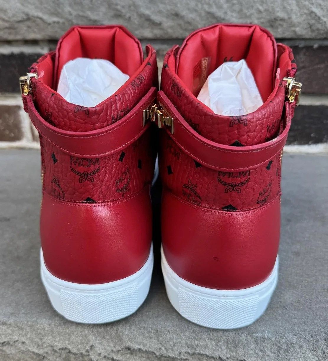 MCM MCM Red Leather Hi (Size 44) Size US 10 / EU 43 - 4 Thumbnail