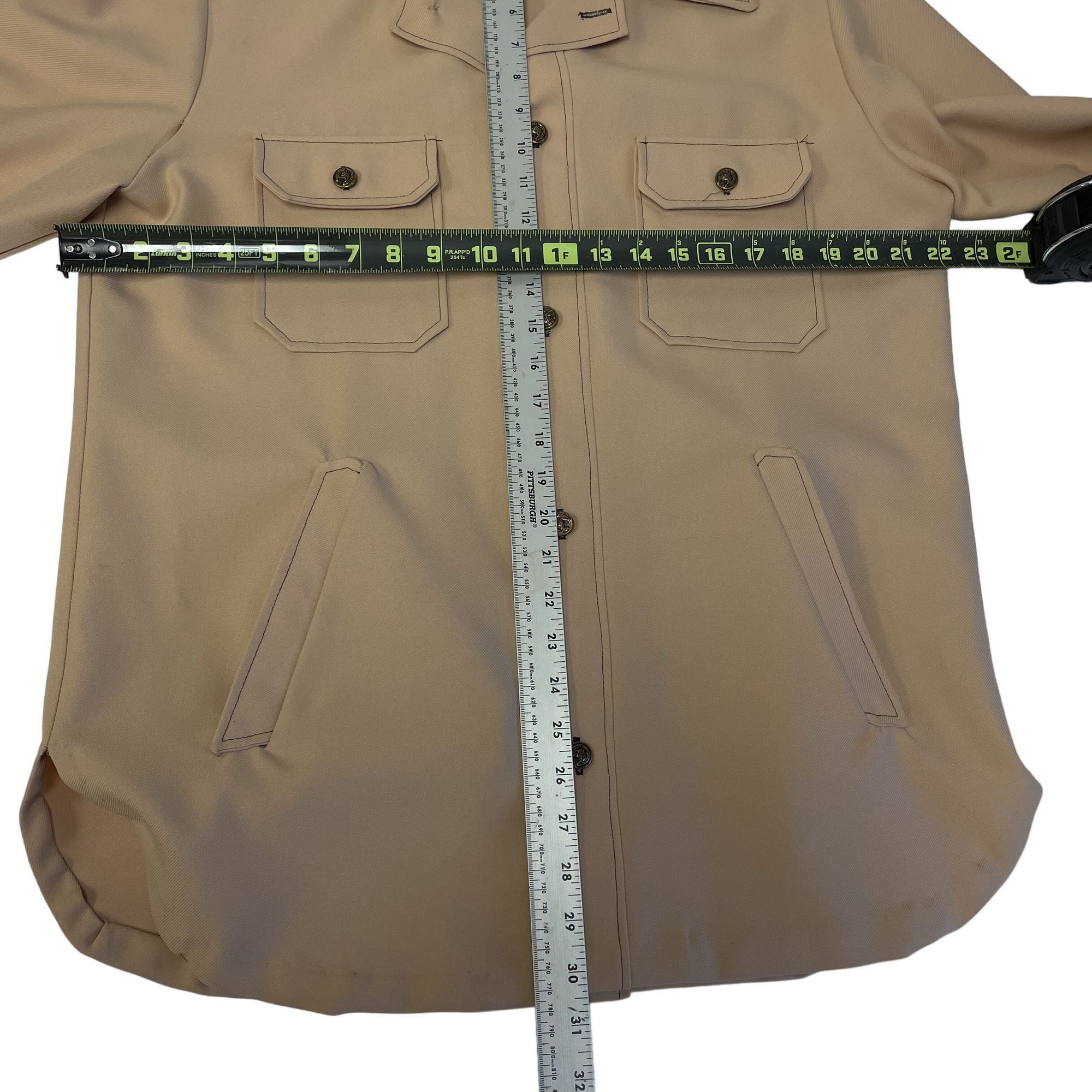 Other Vtg Beige Tan MoD Textured SAFARI Cowboy DISCO LEISURE Shirt Size US XL / EU 56 / 4 - 7 Thumbnail