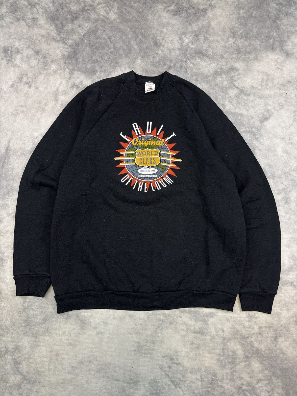 Fruit Of The Loom × Vintage Vintage FOTL Graphic Sweatshirt Boxy Skateboard y2k 90s rare Size US XL / EU 56 / 4 - 1 Thumbnail