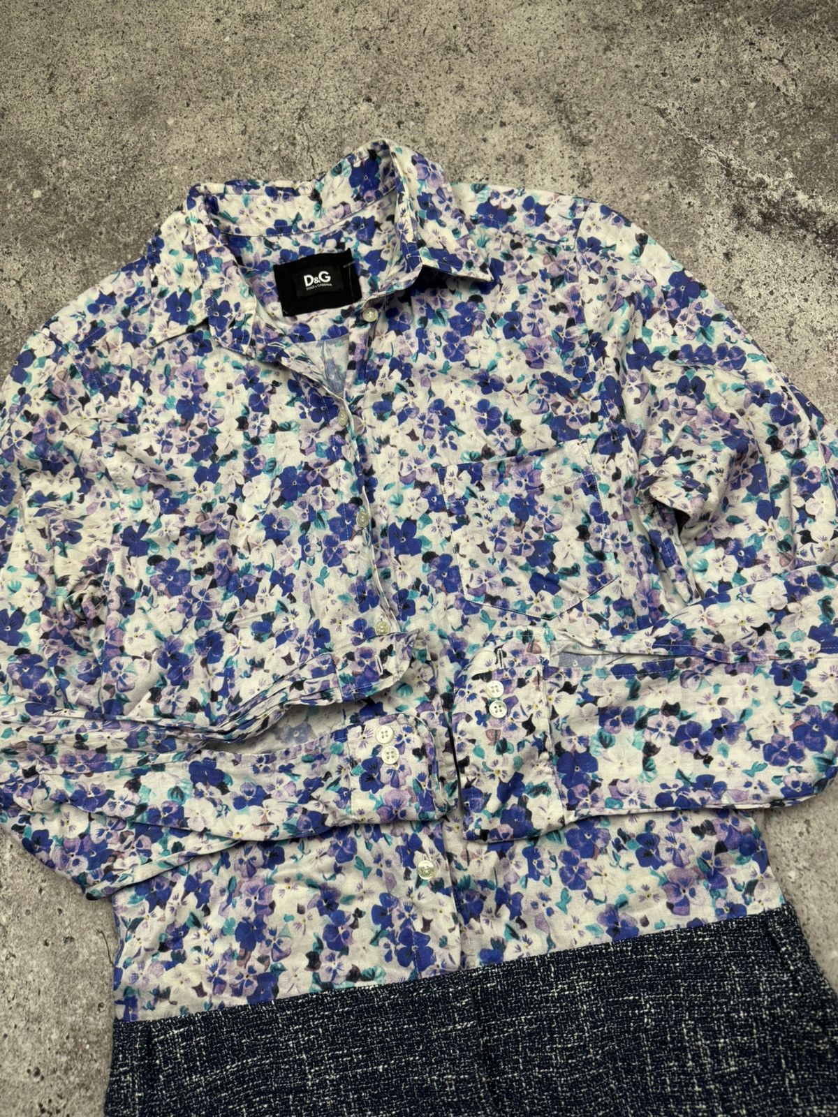Dolce & Gabbana Dolce Gabbana D&G Floral Tweed Shirt/Skirt Dressed Rare Size S / US 4 / IT 40 - 5 Thumbnail