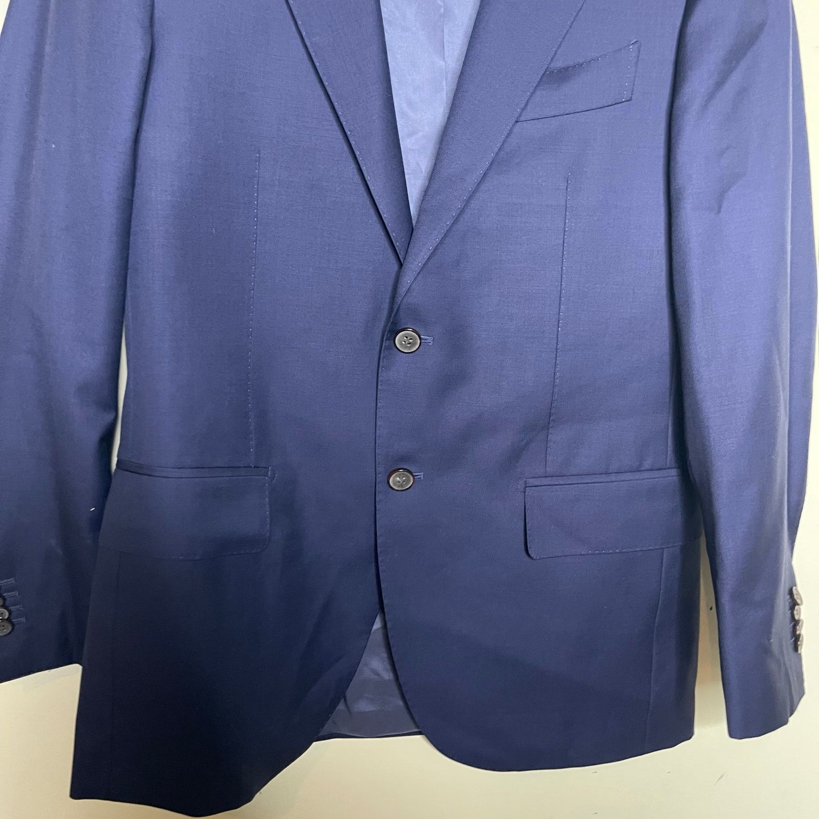 Suitsupply Suitsupply Navy Tailored Fit Lazio Suit Jacket Wool sz US 38 Size 38R - 8 Thumbnail