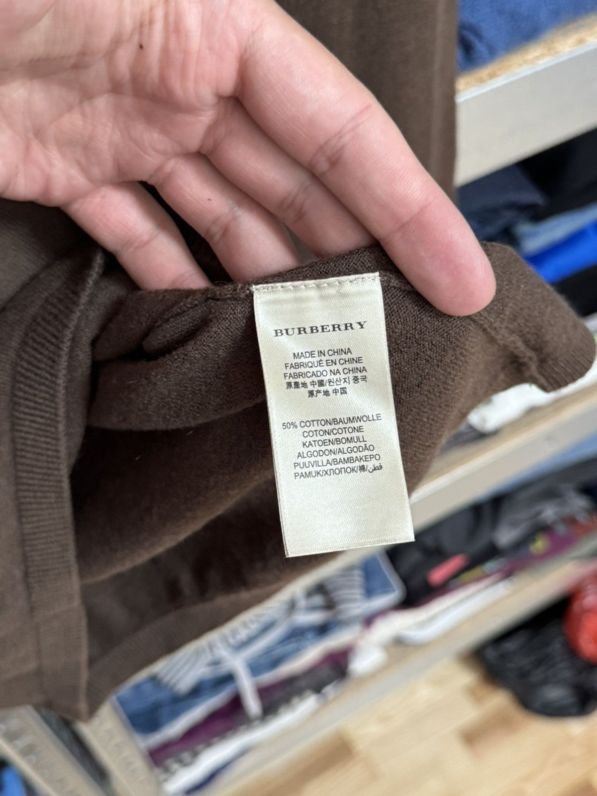 Burberry Burberry Brit Classic Brown Wool V Neck Logo Sweater Size XS Size XS / US 0-2 / IT 36-38 - 5 Thumbnail