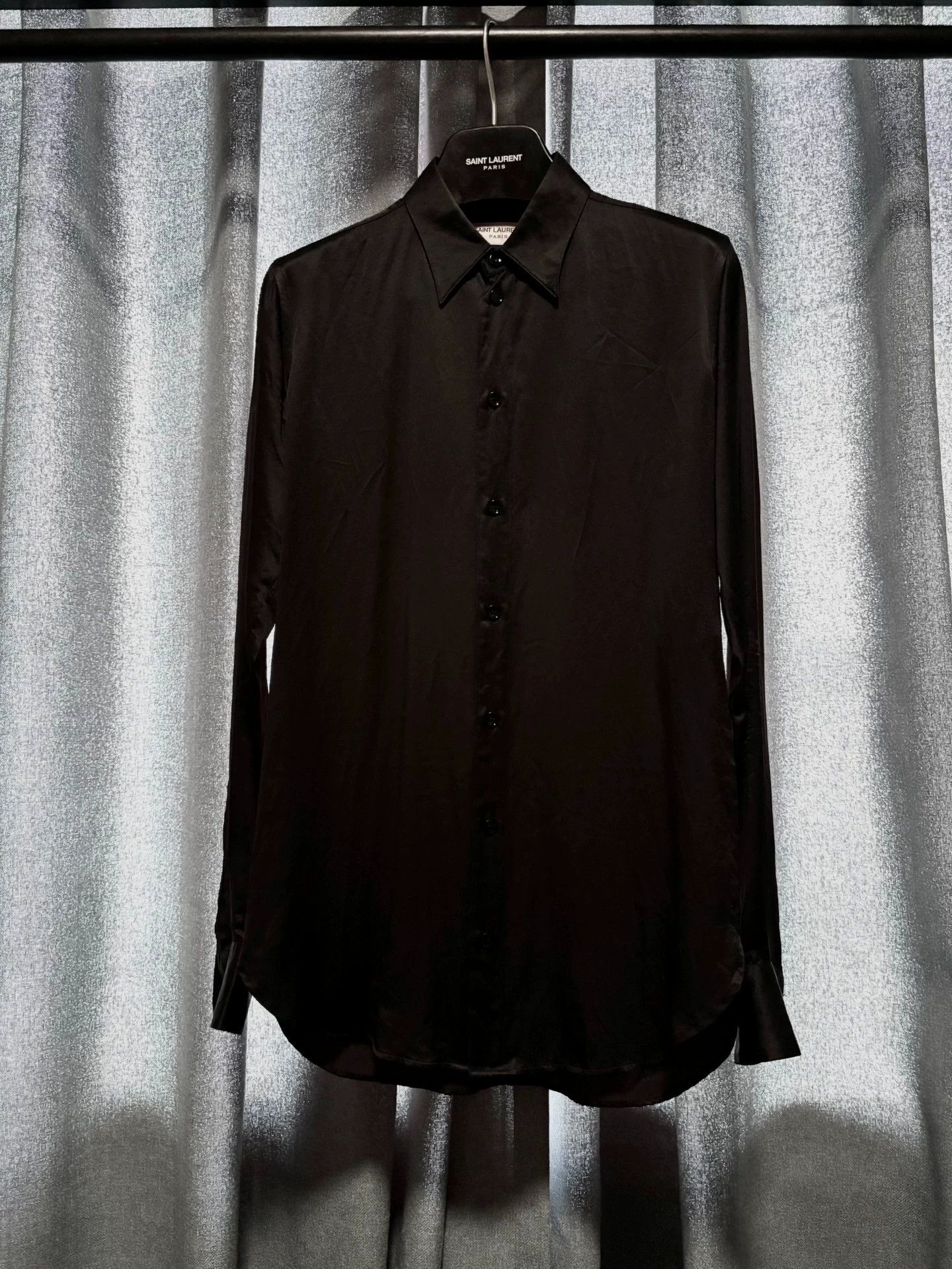 Saint Laurent SLP 2016FW Black Silk Shirt 37