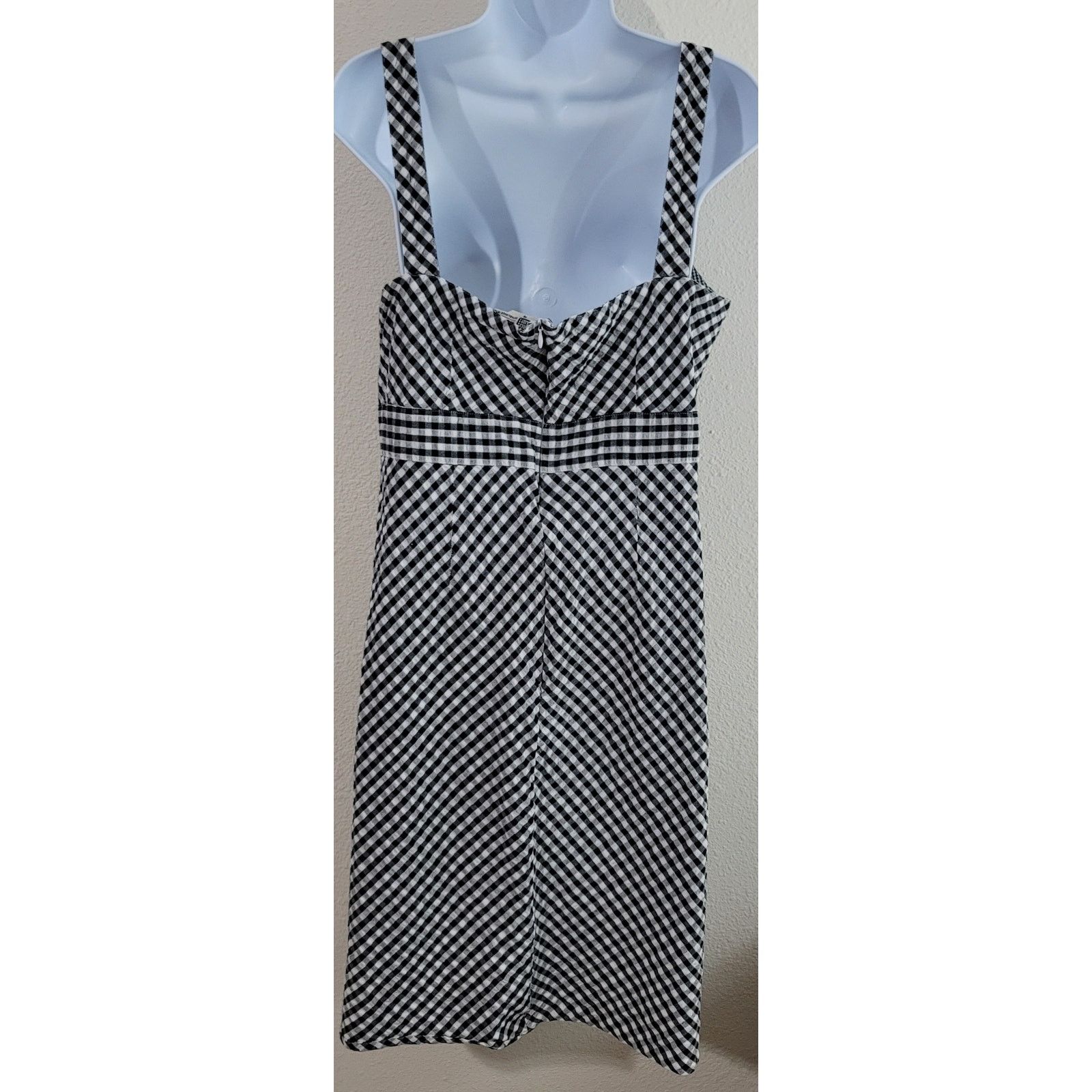 Faded Glory Faded Gloary Black White Check Sundress 14 Crisscross Bodice Size XL / US 12-14 / IT 48-50 - 3 Thumbnail