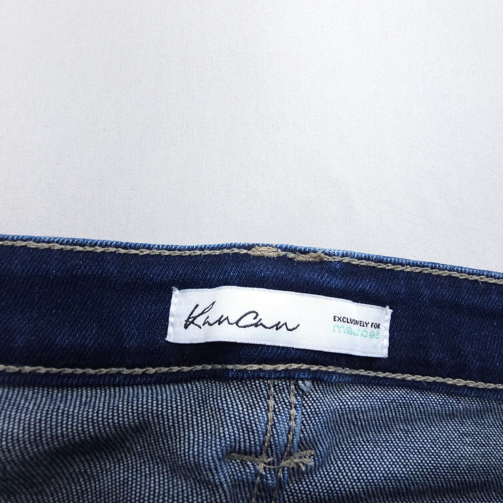 Vintage KanCan Skinny Jeans Womens 27 High Rise Button Fly Dark Wash Denim 5-Pocket Distressed Stretch Blue USA Theme American Vintage: No Women's Jeans Size 27" / US 4 / IT 40 - 3 Thumbnail