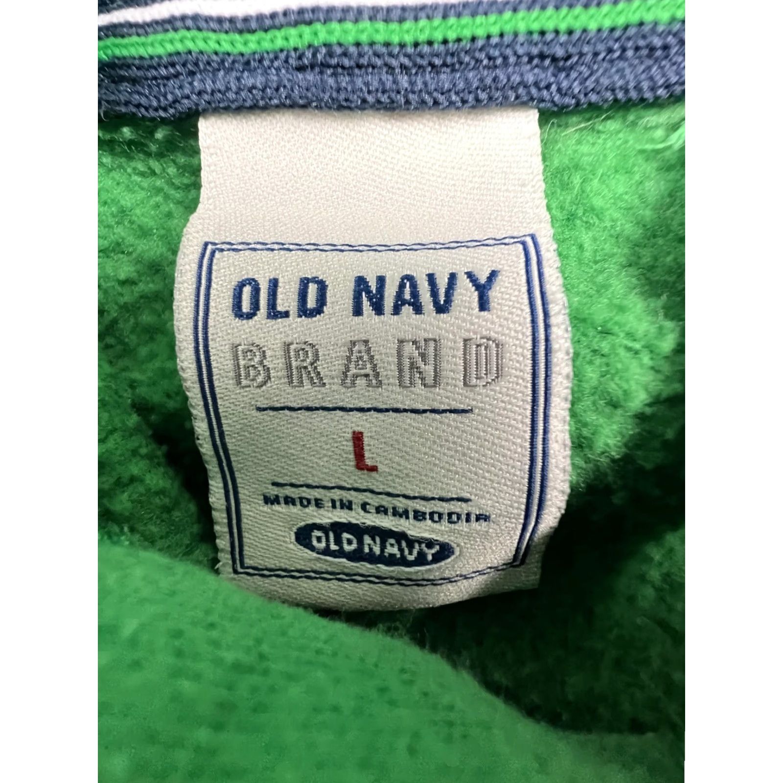 Old Navy Old Navy Hoodie Mens Large Green Fleece Pullover 94 Logo Graphic Print Front Pocket Hooded Sweatshirt L Size US L / EU 52-54 / 3 - 3 Thumbnail