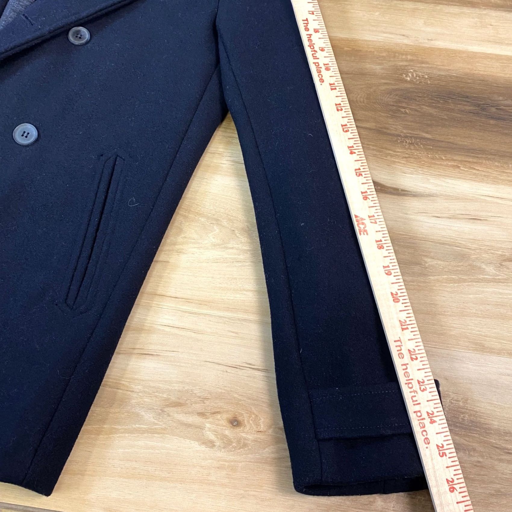 Topman Topman Peacoat Men Small Navy Blue Wool Blend Double Breasted Minimalist Coat Size US S / EU 44-46 / 1 - 3 Thumbnail