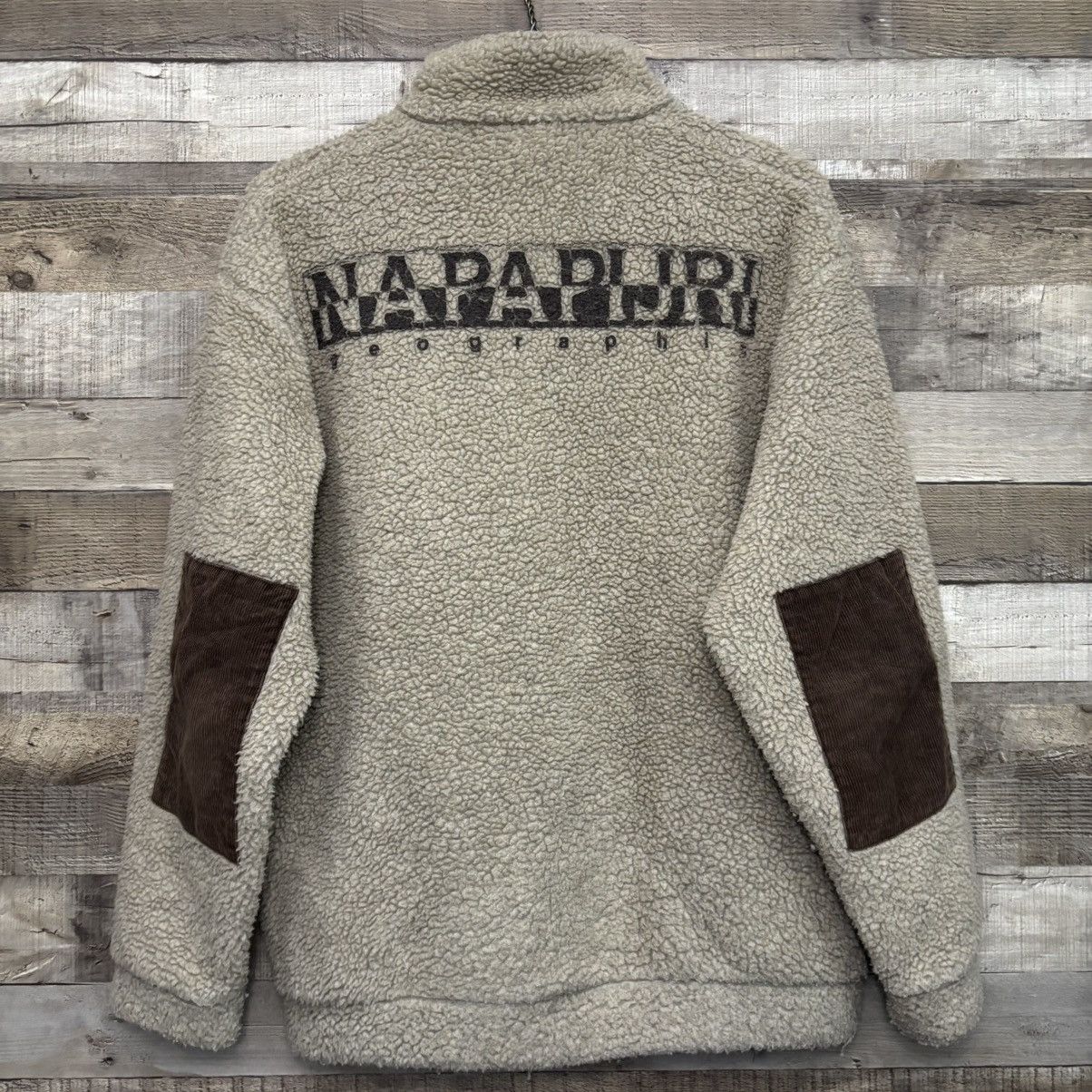 Napapijri Vintage Napapijri Geographic 1/4 Fleece Pullover Size US L / EU 52-54 / 3 - 1 Thumbnail