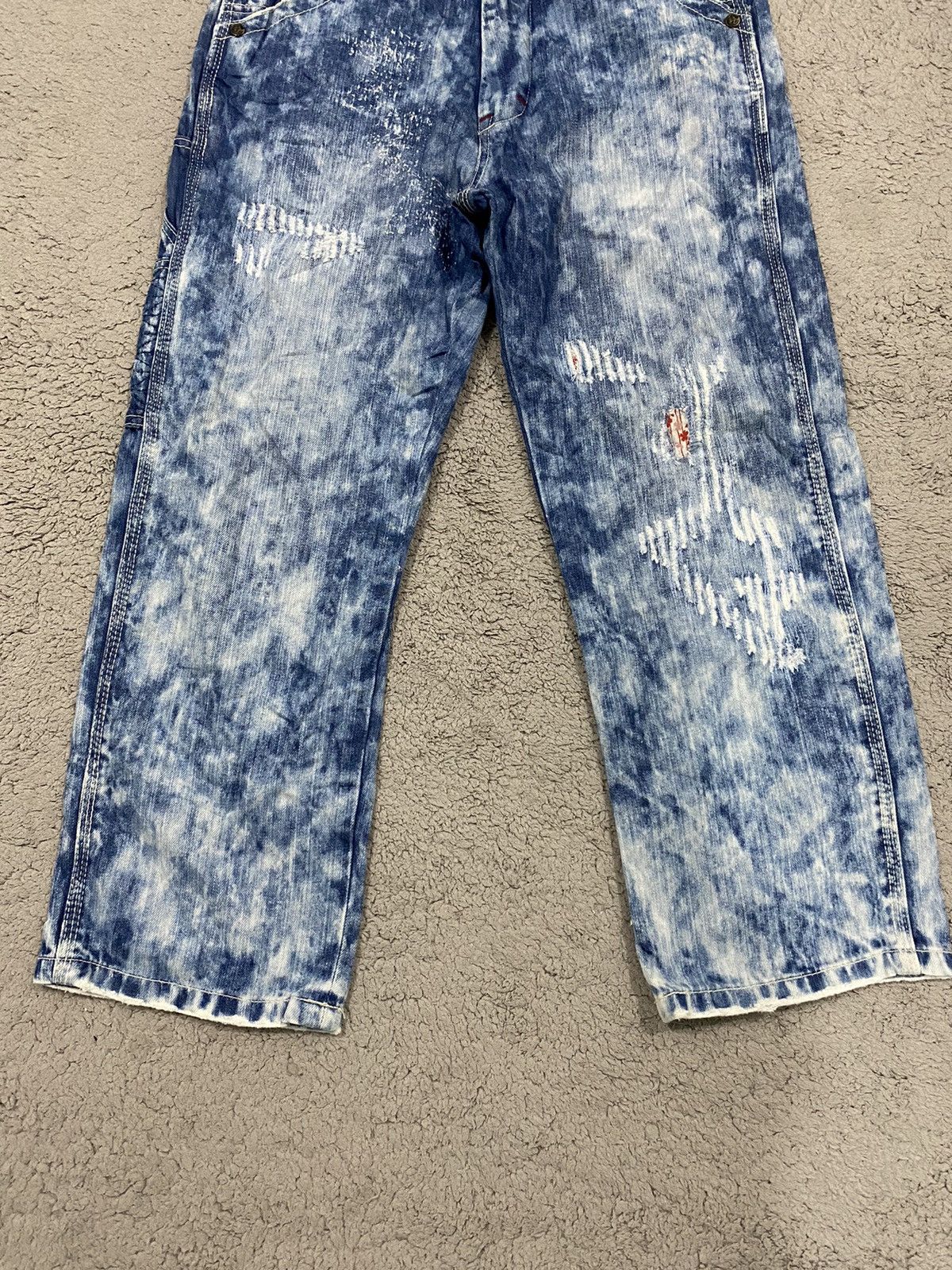 If Six Was Nine Japanese Brand Patchwork Acid Wash Denim Size US 31 - 4 Thumbnail