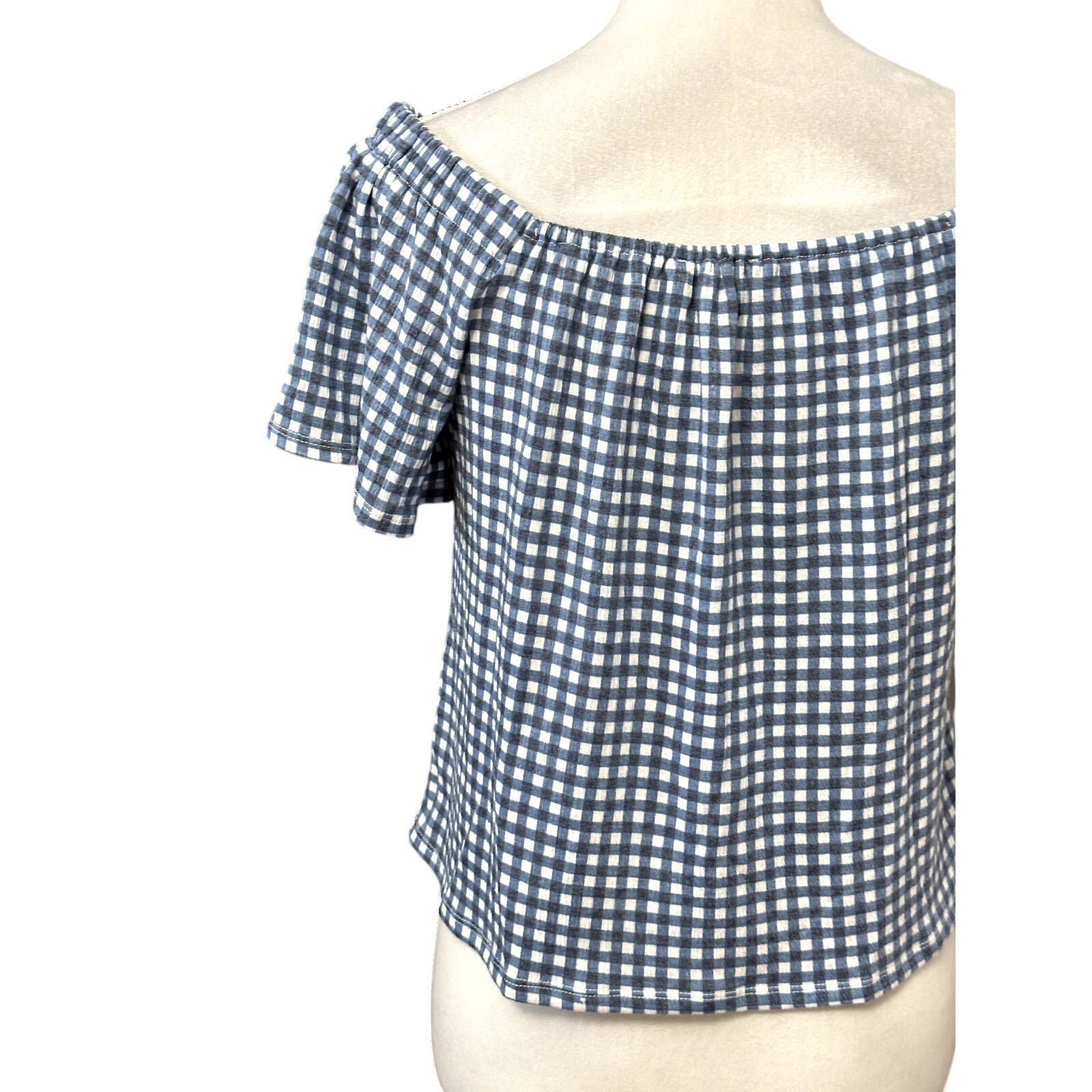 Other Belle Crop Top Gingham Short Sleeve Flare Square Neck S New Size S / US 4 / IT 40 - 5 Thumbnail