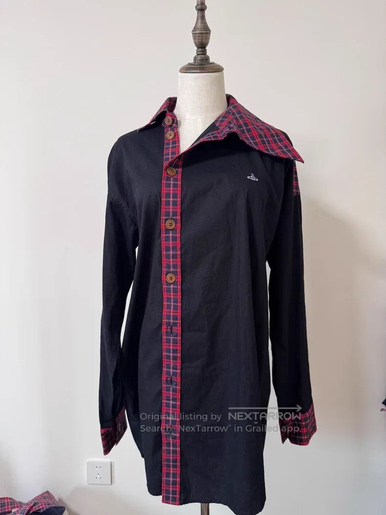 Vivienne Westwood Vivienne Westwood Red grid diagonal-fronted shirt with a d Size M / US 6-8 / IT 42-44 - 3 Thumbnail