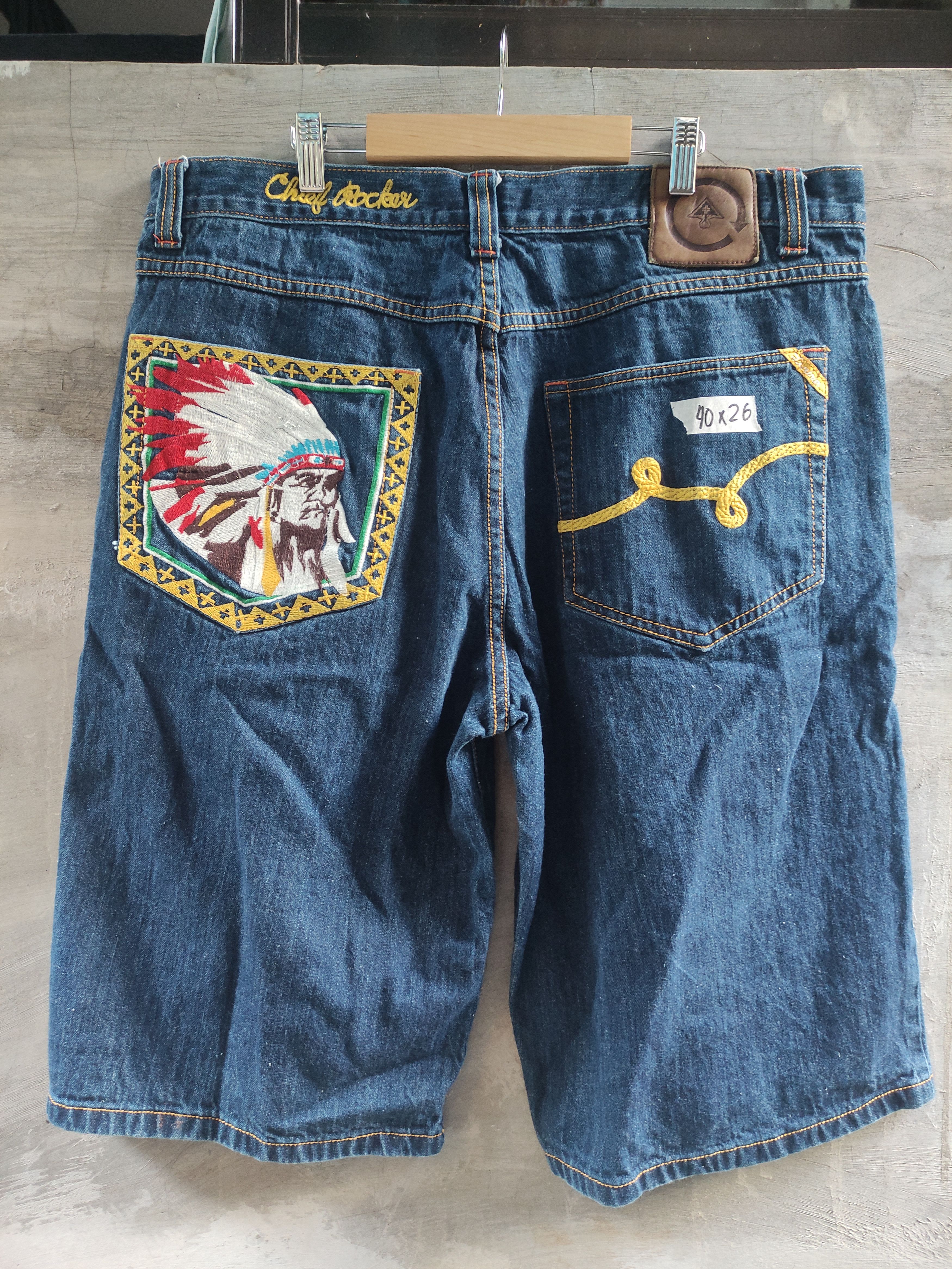 image of Lrg Chief Rocker Denim Jean Shorts Jorts, Men's (Size 40)