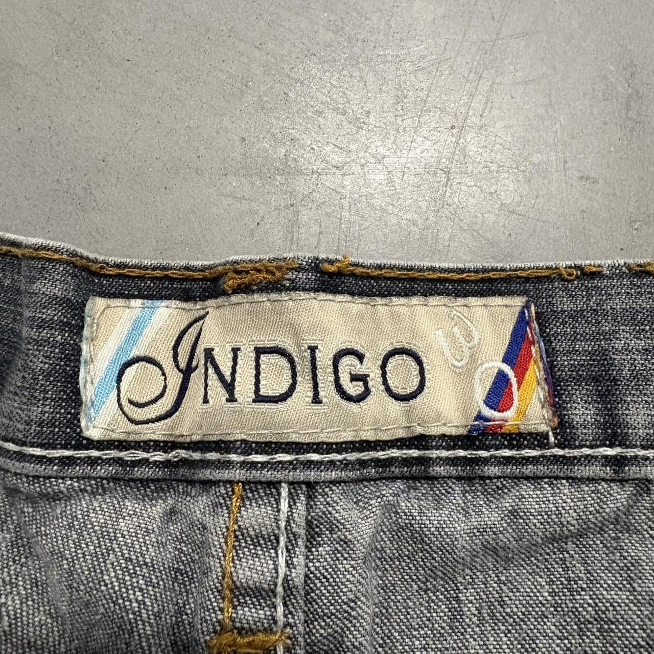 Indigo Crazy Vintage Y2K/2000s Super Baggy Wideleg Dark Blue Wash Grey Distressed Skater Style Streetwear Indigo Denim Jeans! Size US 34 / EU 50 - 8 Thumbnail