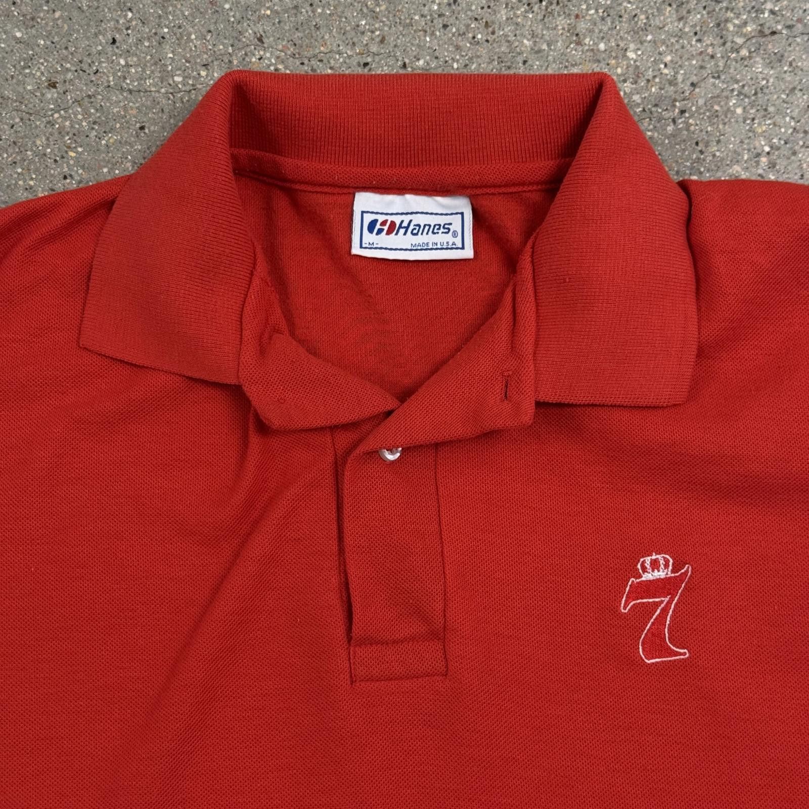 Hanes Vintage 80s HANES SEAGRAMS 7 Polo Shirt Sz M MADE IN USA Size US M / EU 48-50 / 2 - 3 Thumbnail