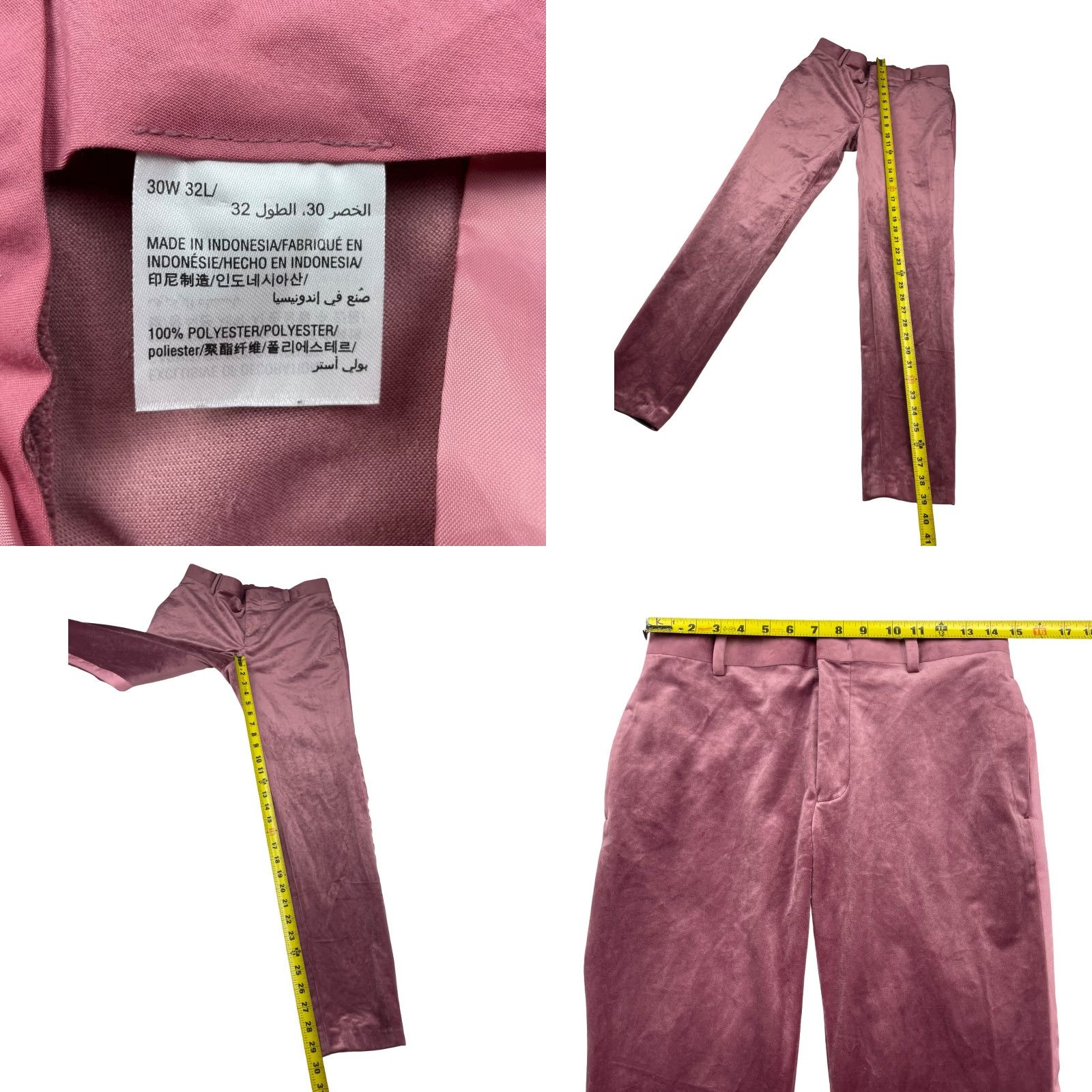 Vintage VINTAGE INC International Concepts Men's Velvet Tuxedo Suit Pink XS 30x32 Slim Size 34R - 10 Thumbnail
