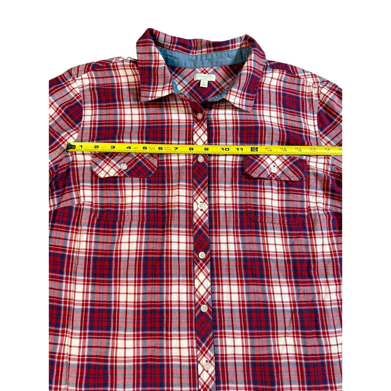 Other Talbots Classic Cotton Button Down Shirt - Shimmer Plaid Size XL / US 12-14 / IT 48-50 - 5 Thumbnail