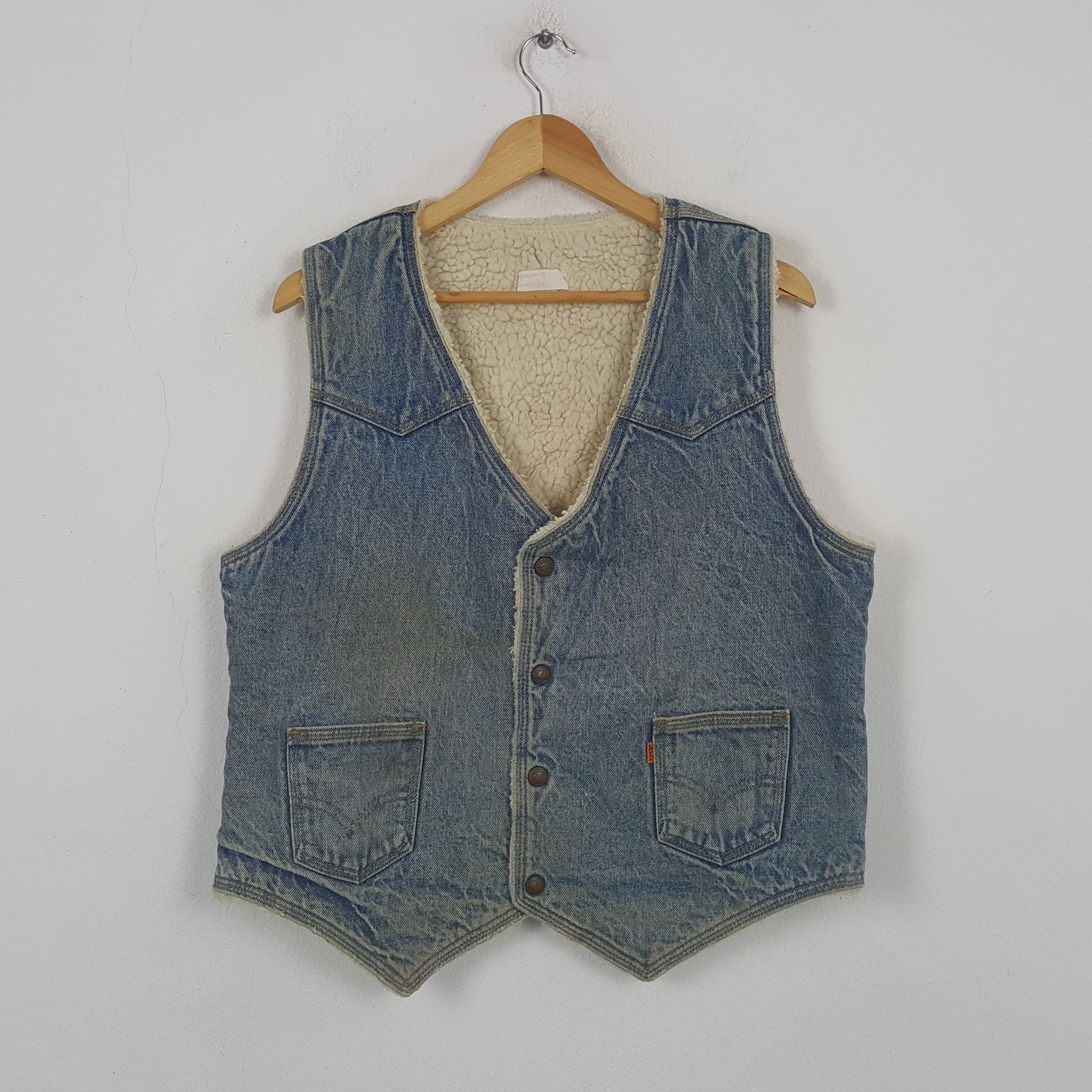 Levi's Vintage 80's Levi's Strauss Denim Sherpa Vest RR5 Size US M / EU 48-50 / 2 - 1 Thumbnail