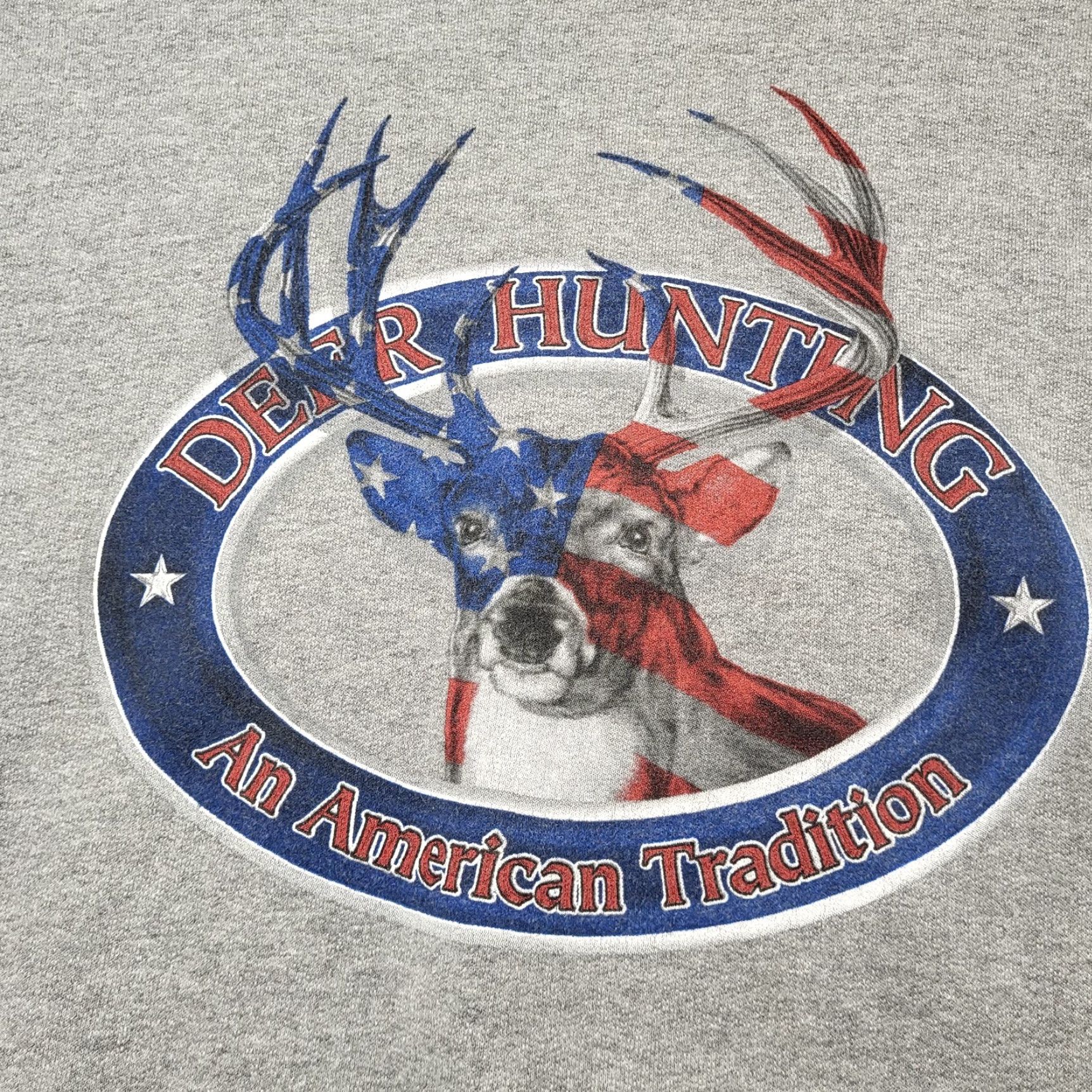 Vintage VINTAGE Deer Hunting An American Tradition Sweatshirt Men's XL Crewneck Long Sleeve Gray Cotton Jerzees 90s USA Hunting Mens Size US XL / EU 56 / 4 - 2 Thumbnail