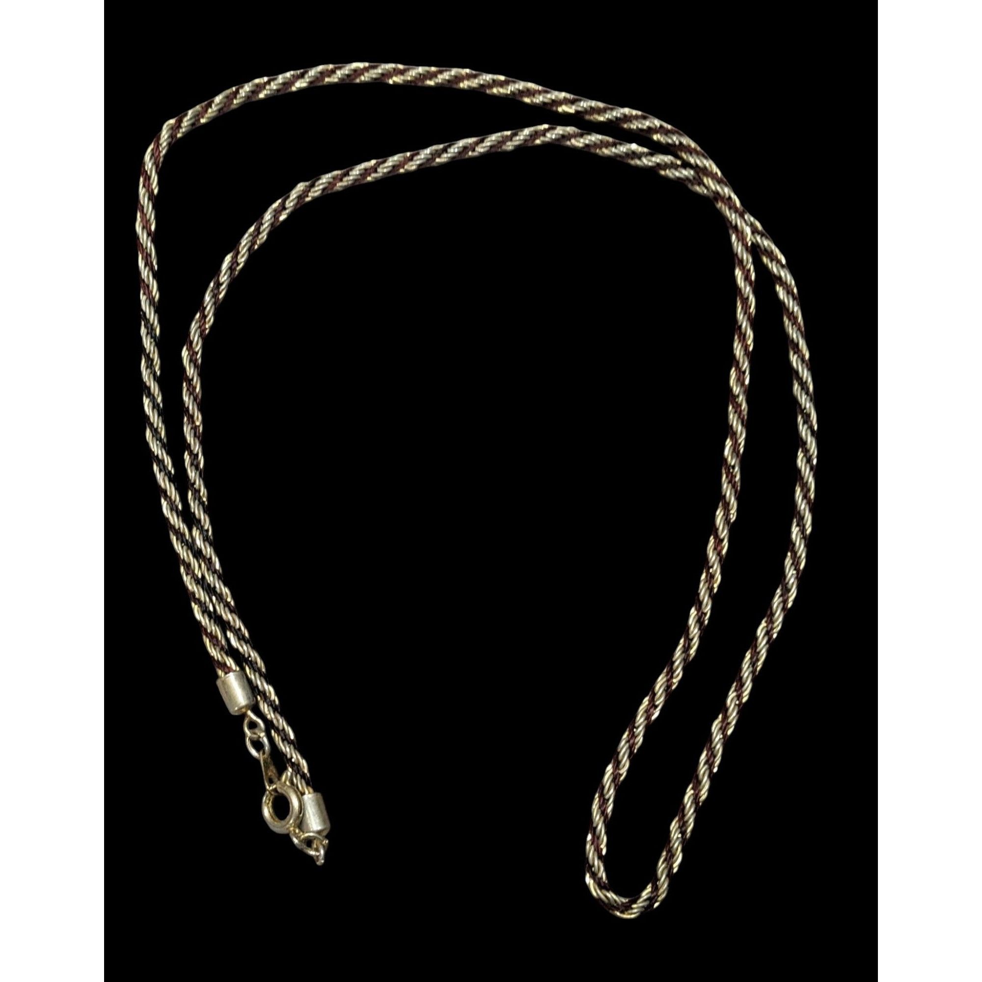 Other Vintage Twisted Gold Tone And Brown Chain Size ONE SIZE - 2 Thumbnail