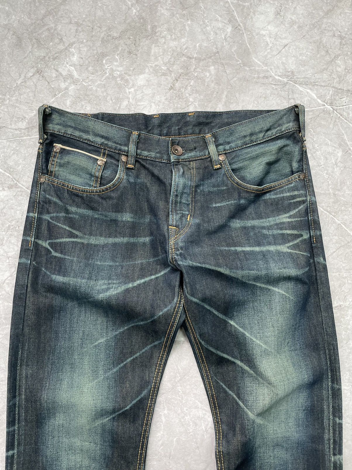 Edwin × Japanese Brand Vintage Edwin SK 505 SE Japan Flare selvage Jeans Size US 33 - 7 Thumbnail