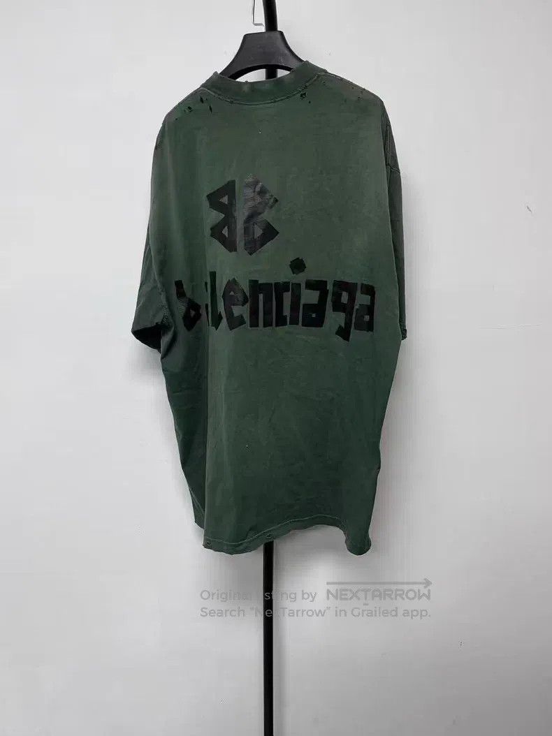 Balenciaga Balenciaga Letter Logo Print Ribbed Knit Short Sleeve T-Sh Size US L / EU 52-54 / 3 - 2 Thumbnail