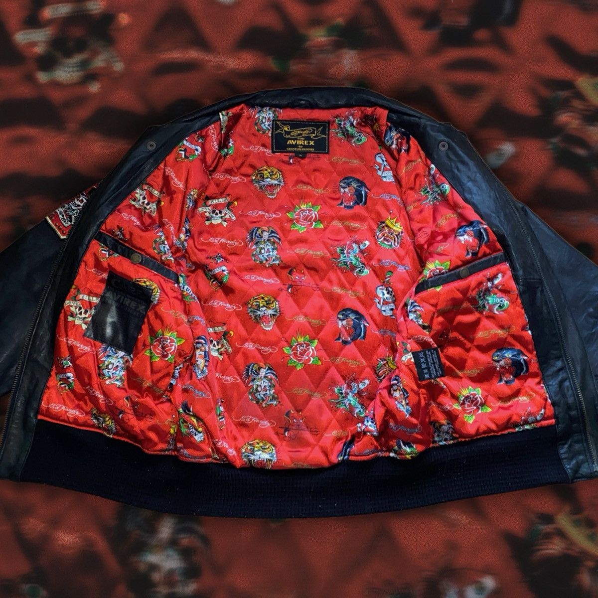 Avirex × Ed Hardy Rare Ed Hardy × Avirex “Dead or Alive” Leather Bomber Jacket Size US S / EU 44-46 / 1 - 3 Thumbnail