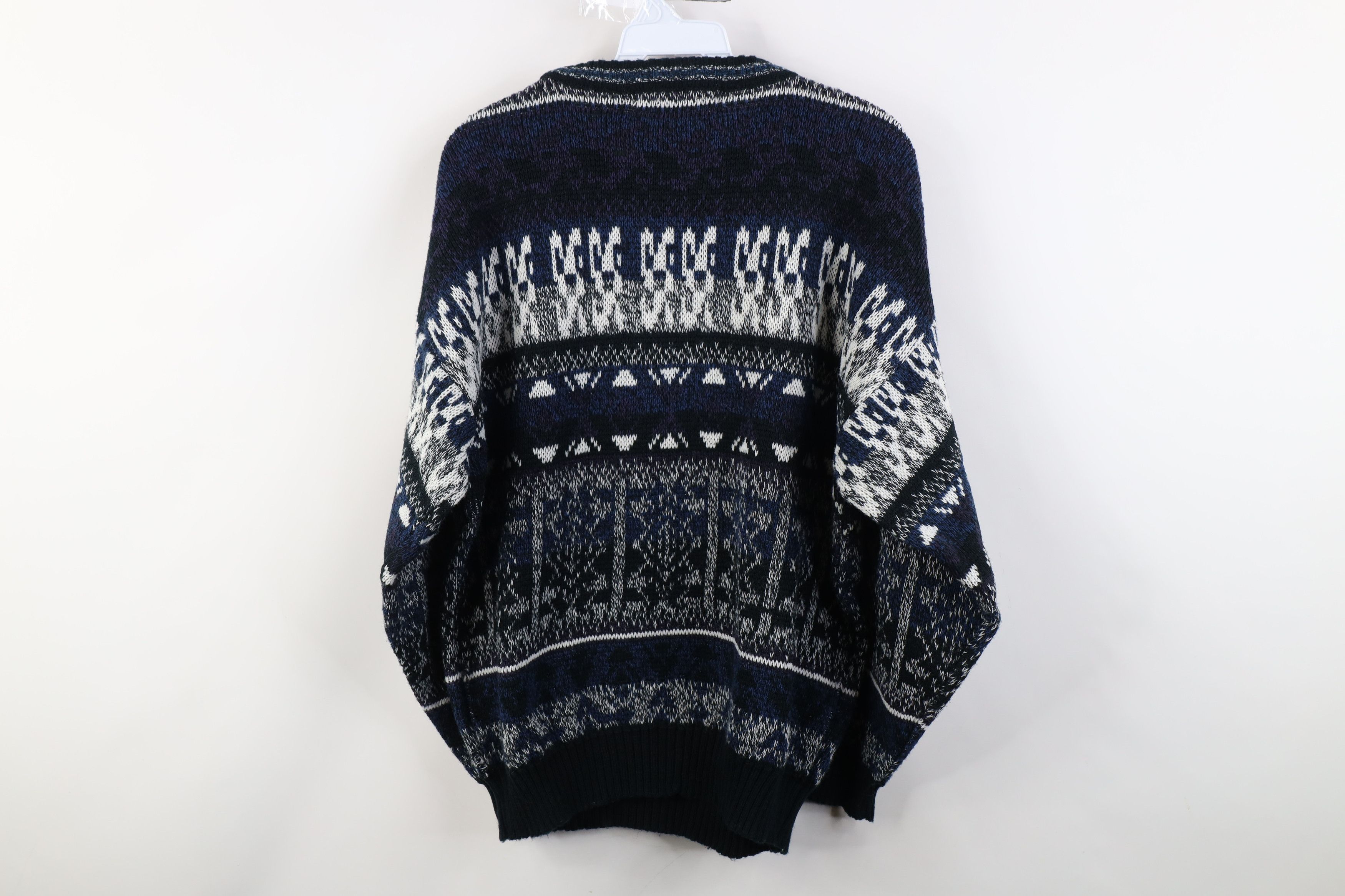 Vintage Vintage 90s Streetwear Geometric Knit Crewneck Sweater Size XL / US 12-14 / IT 48-50 - 7 Thumbnail